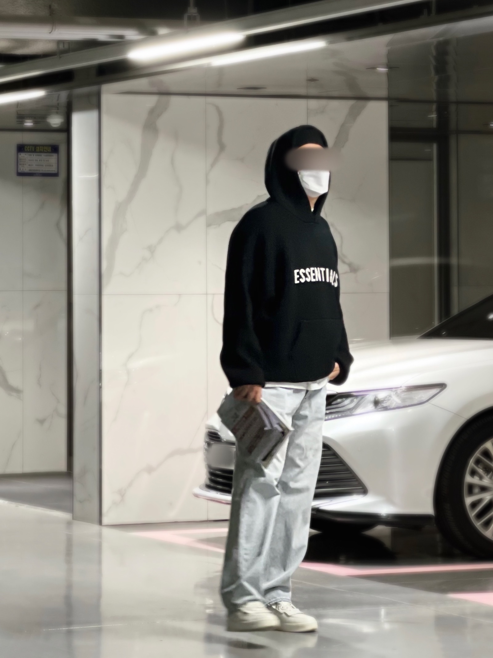 Nike x Comme des Garcons Homme Plus Air Force Mid White, Essentials Knit Hoodie Black - 20FW 착용 스타일 - 2
