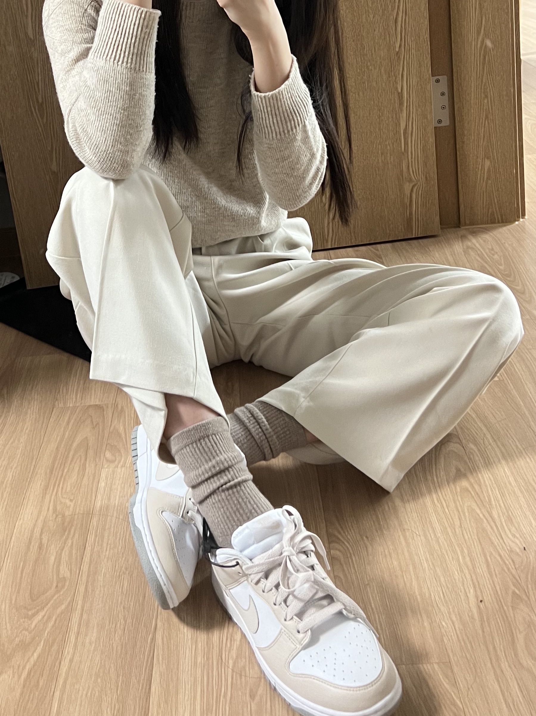 (W) Nike Dunk Low Next Nature Light Orewood Brown 착용 스타일