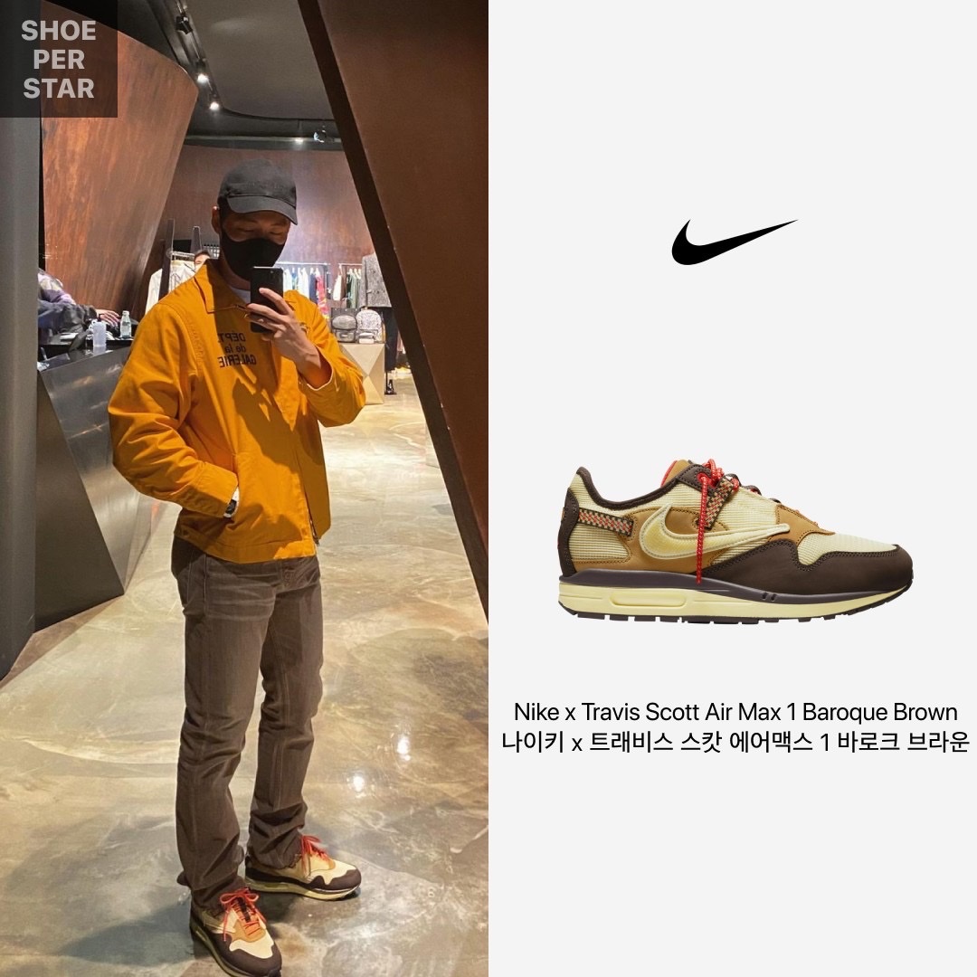 Jordan 2 x Off-White Retro Low SP White and Varsity Red, Jordan 1 x Travis Scott x Fragment Retro High OG SP Military Blue 착용 스타일 - 3