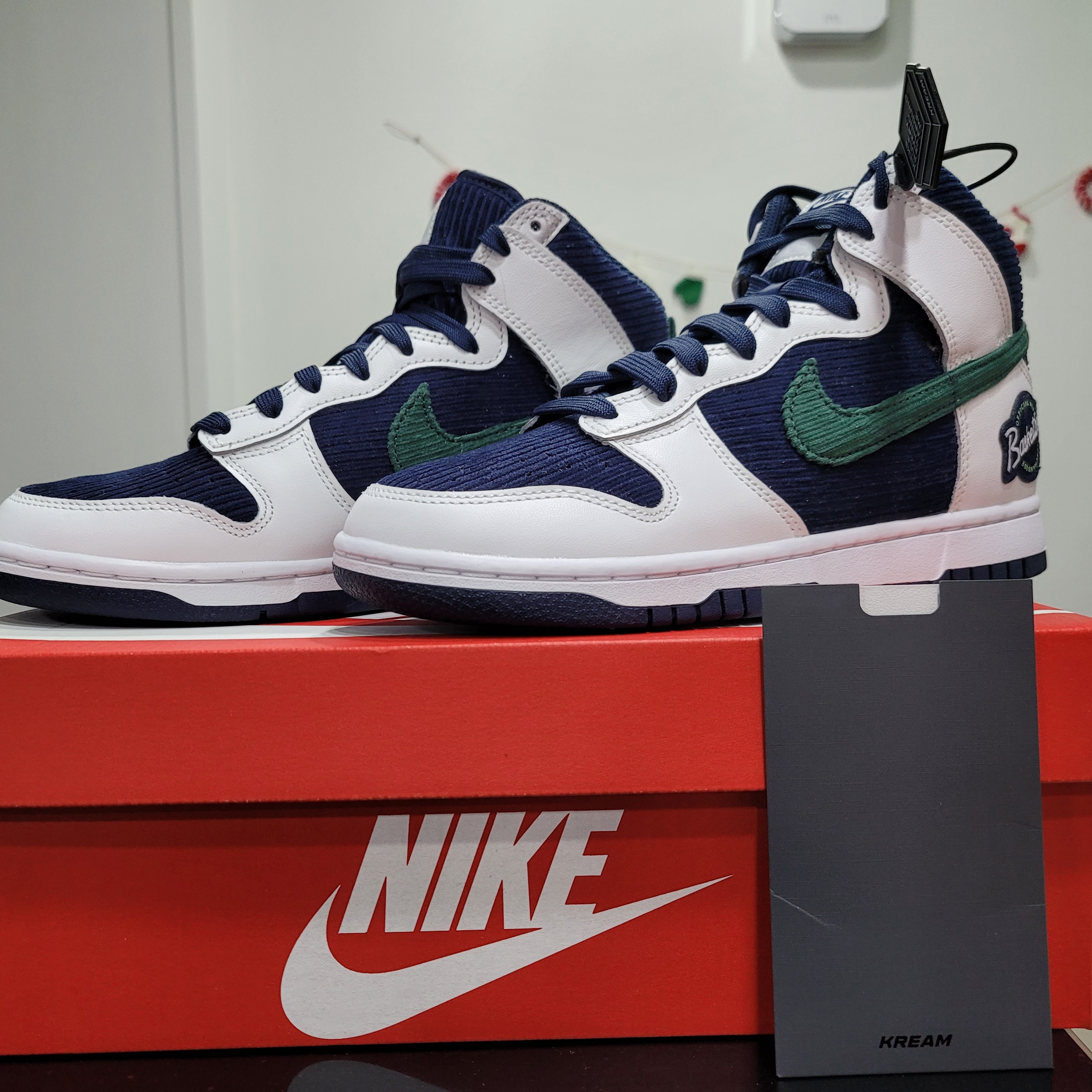 Nike Dunk High PRM EMB College Navy 착용 스타일 - 4
