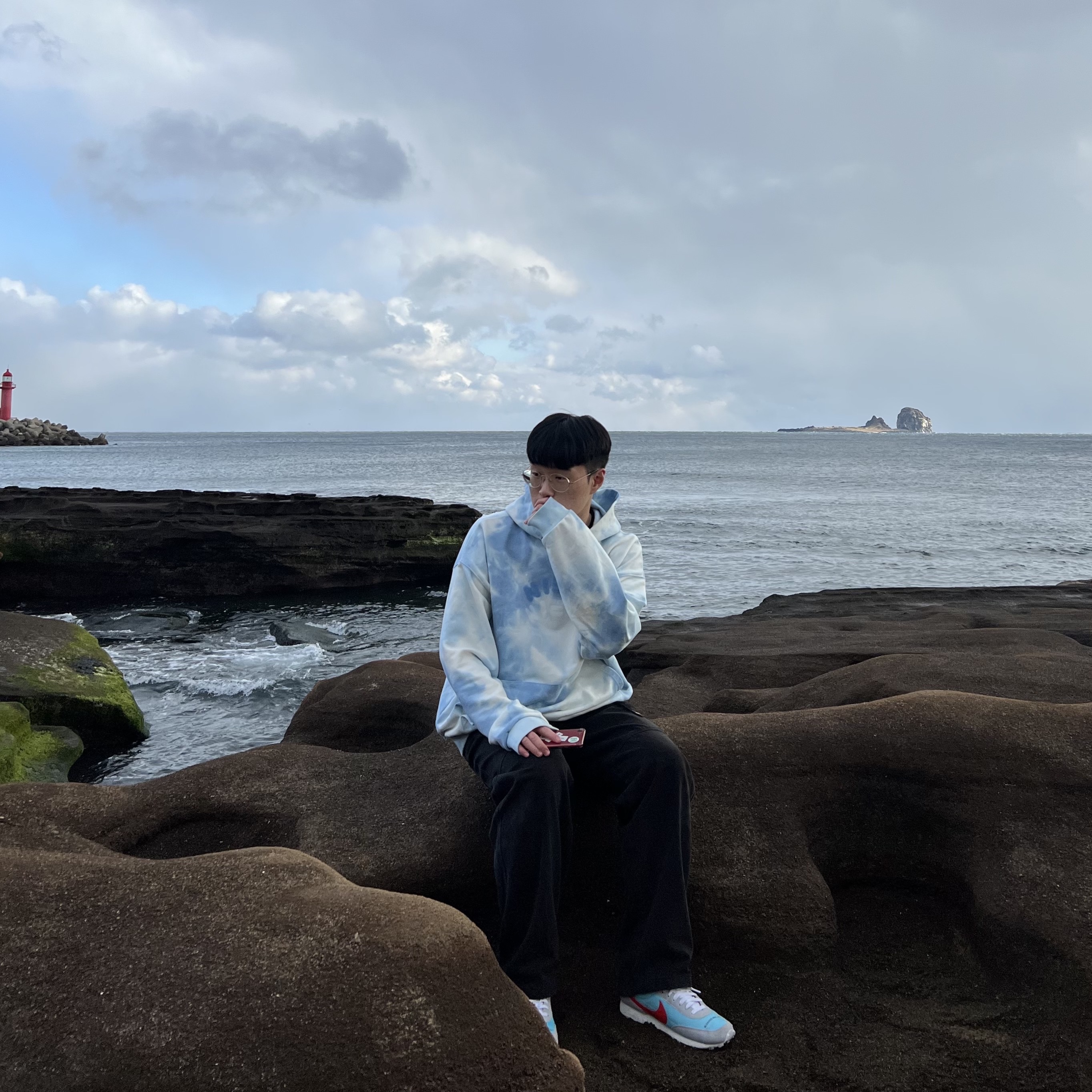 (W) Nike Daybreak Bleached Aqua 착용 스타일
