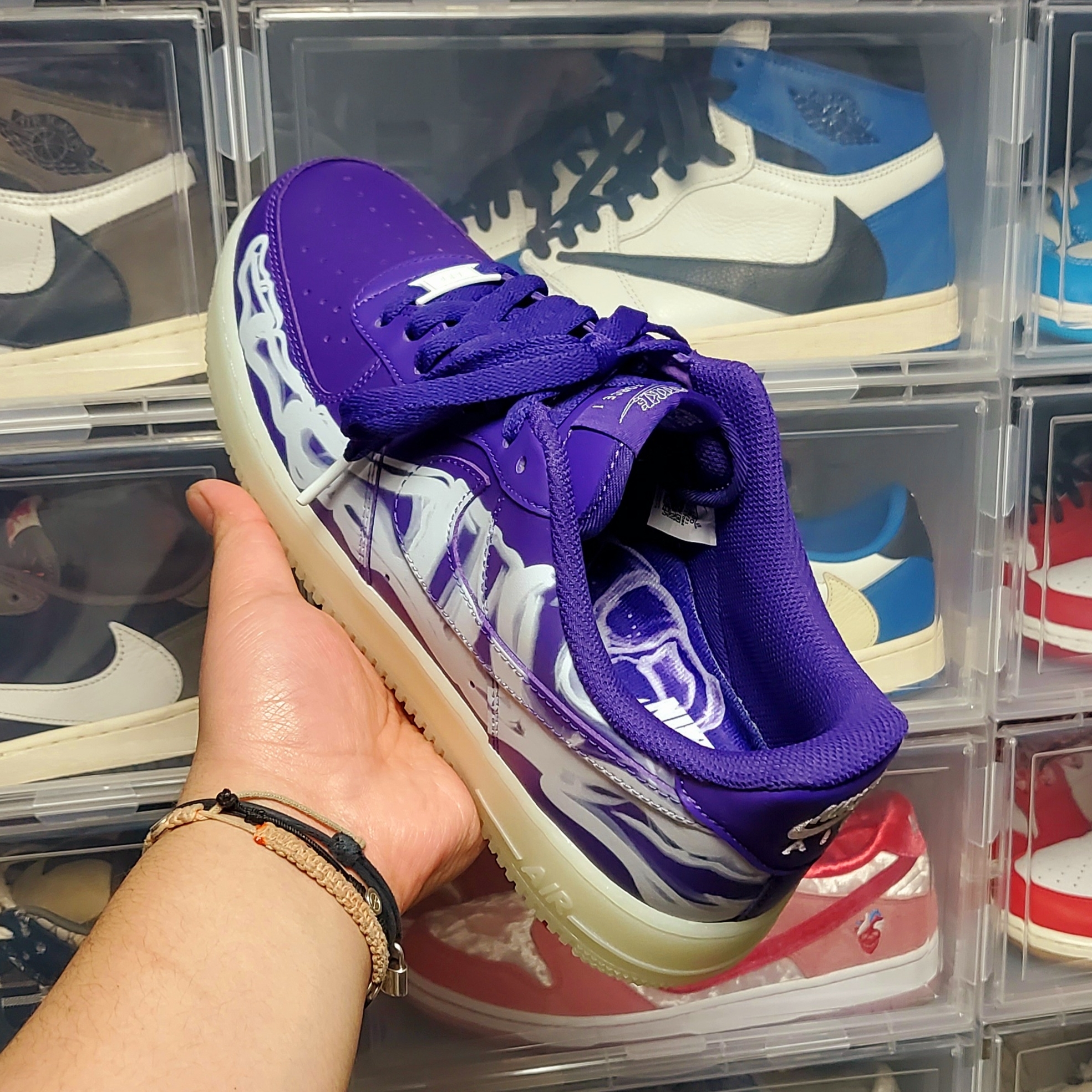 Nike Air Force 1 Low '07 Purple Skeleton 착용 스타일 - 3