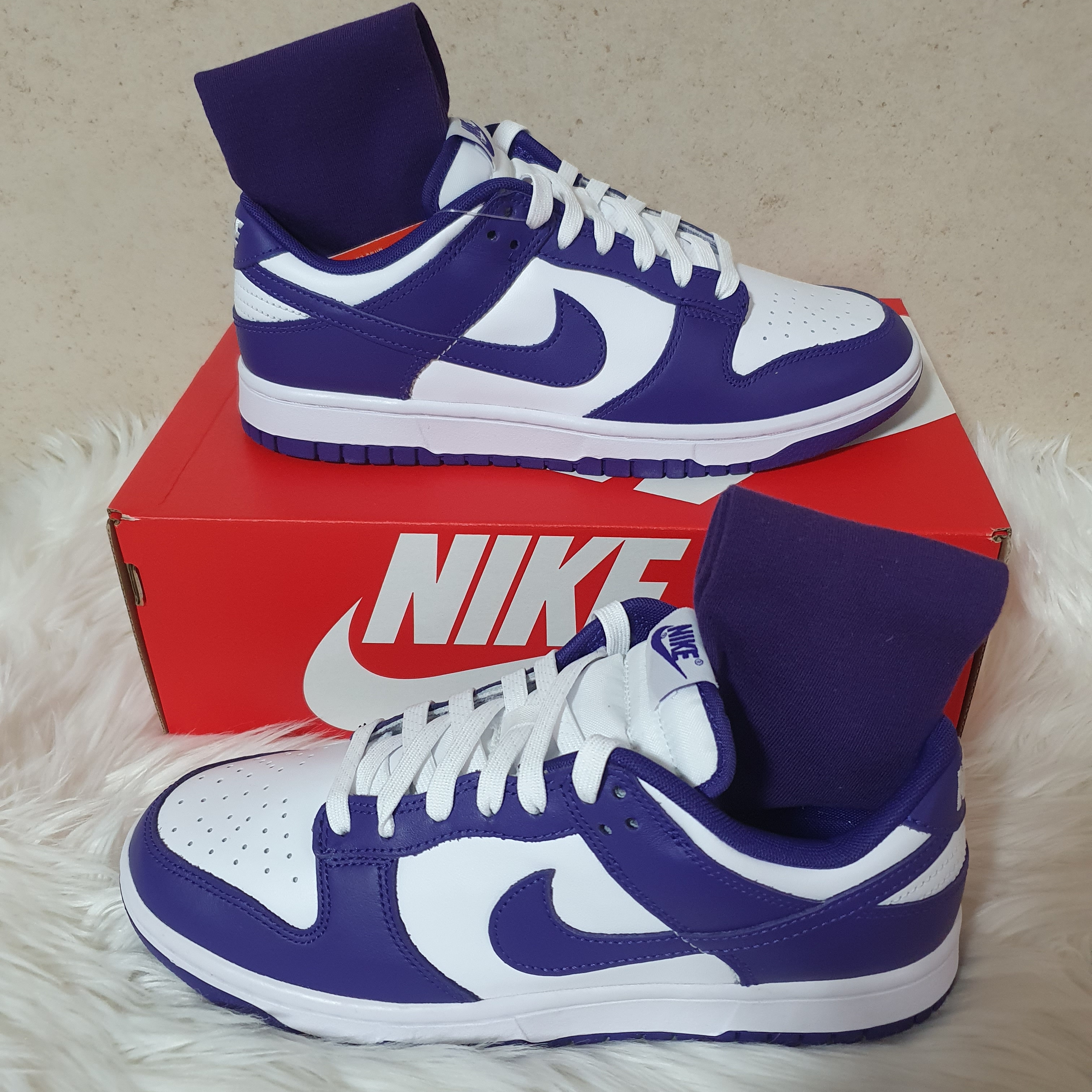 Nike Dunk Low Retro Championship Court Purple 착용 스타일 - 1