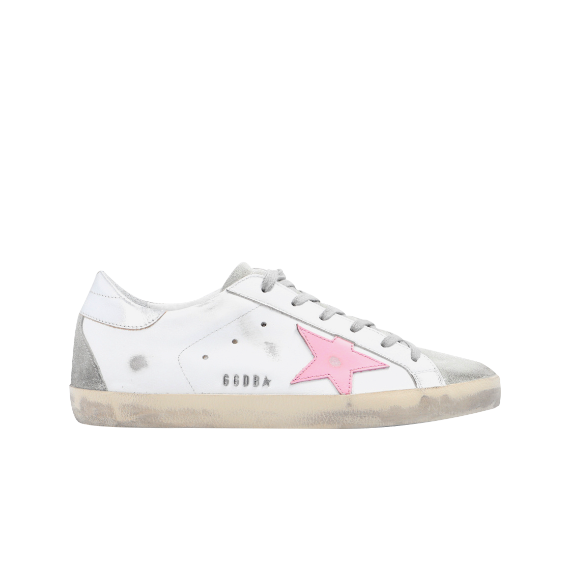 (W) 골든구스 슈퍼스타 화이트 핑크 실버탭 스니커즈((W) Golden Goose Superstar White Pink Silver Heel Tab Sneakers)