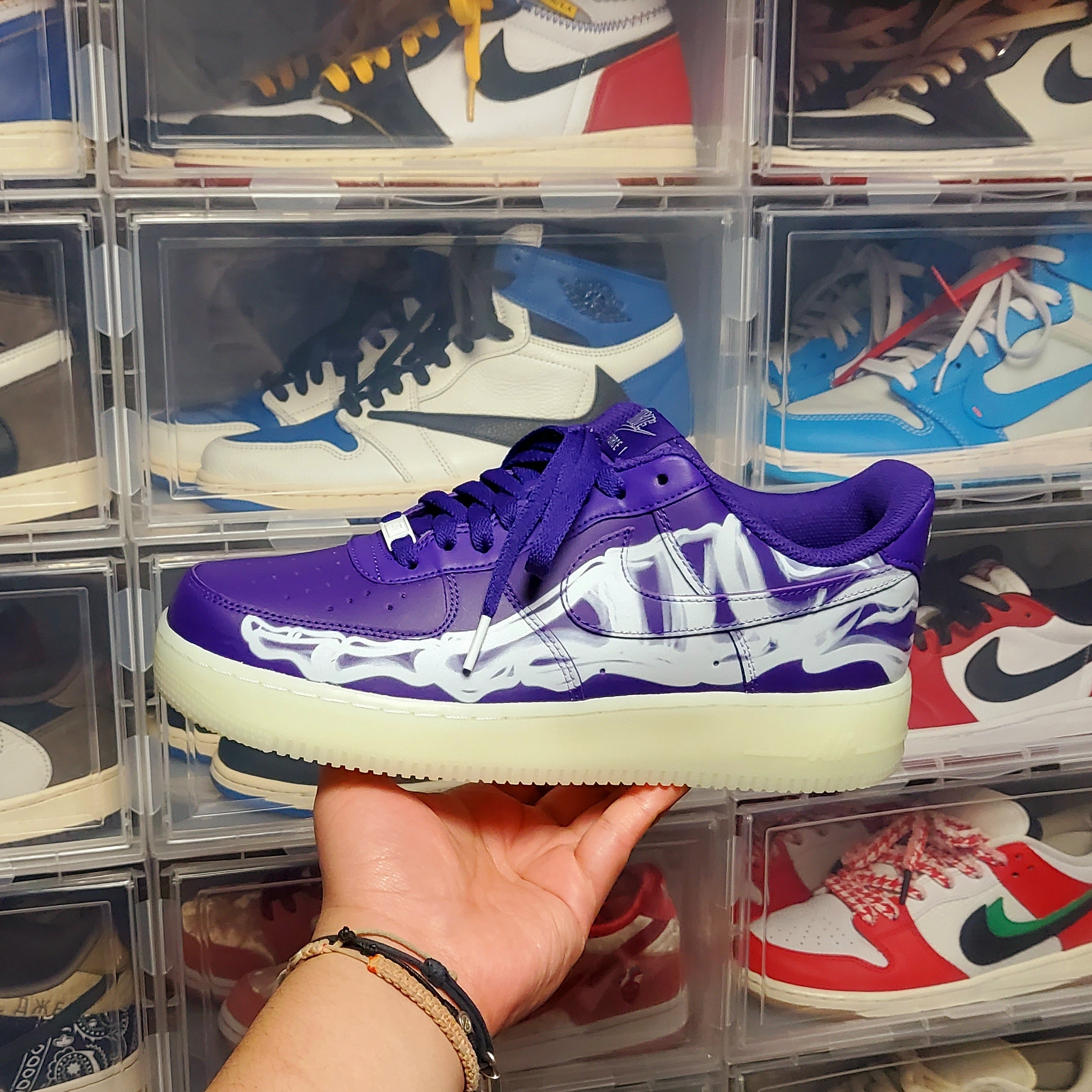 Nike Air Force 1 Low '07 Purple Skeleton 착용 스타일 - 2
