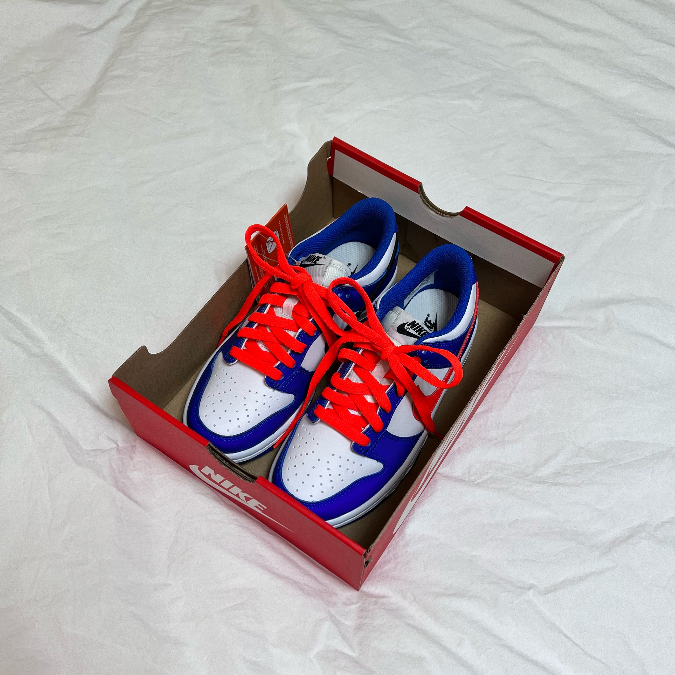 (GS) Nike Dunk Low Bright Crimson Game Royal 착용 스타일