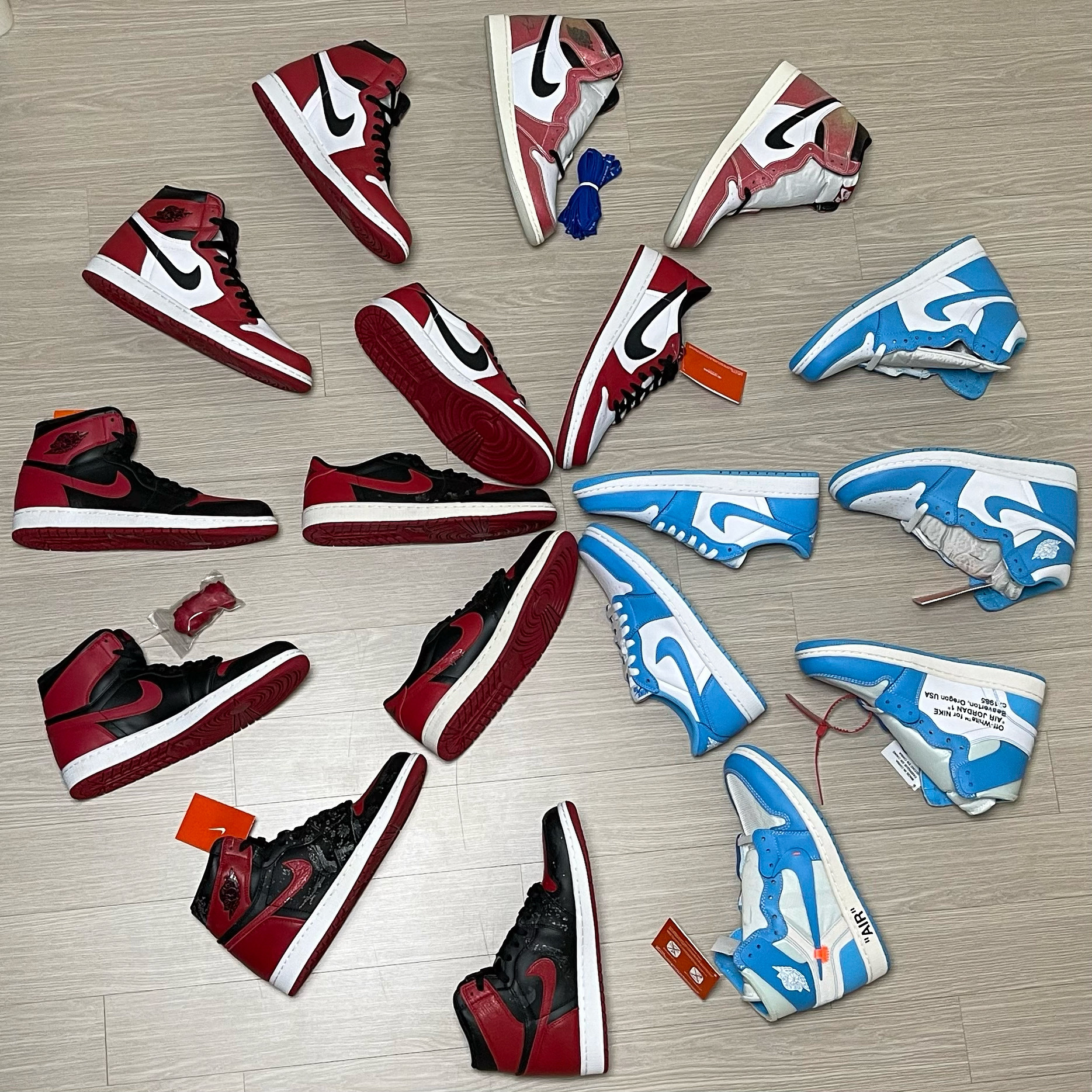Jordan 1 Retro High OG Chicago 2015, Jordan 1 Retro Low OG Chicago 2016 착용 스타일