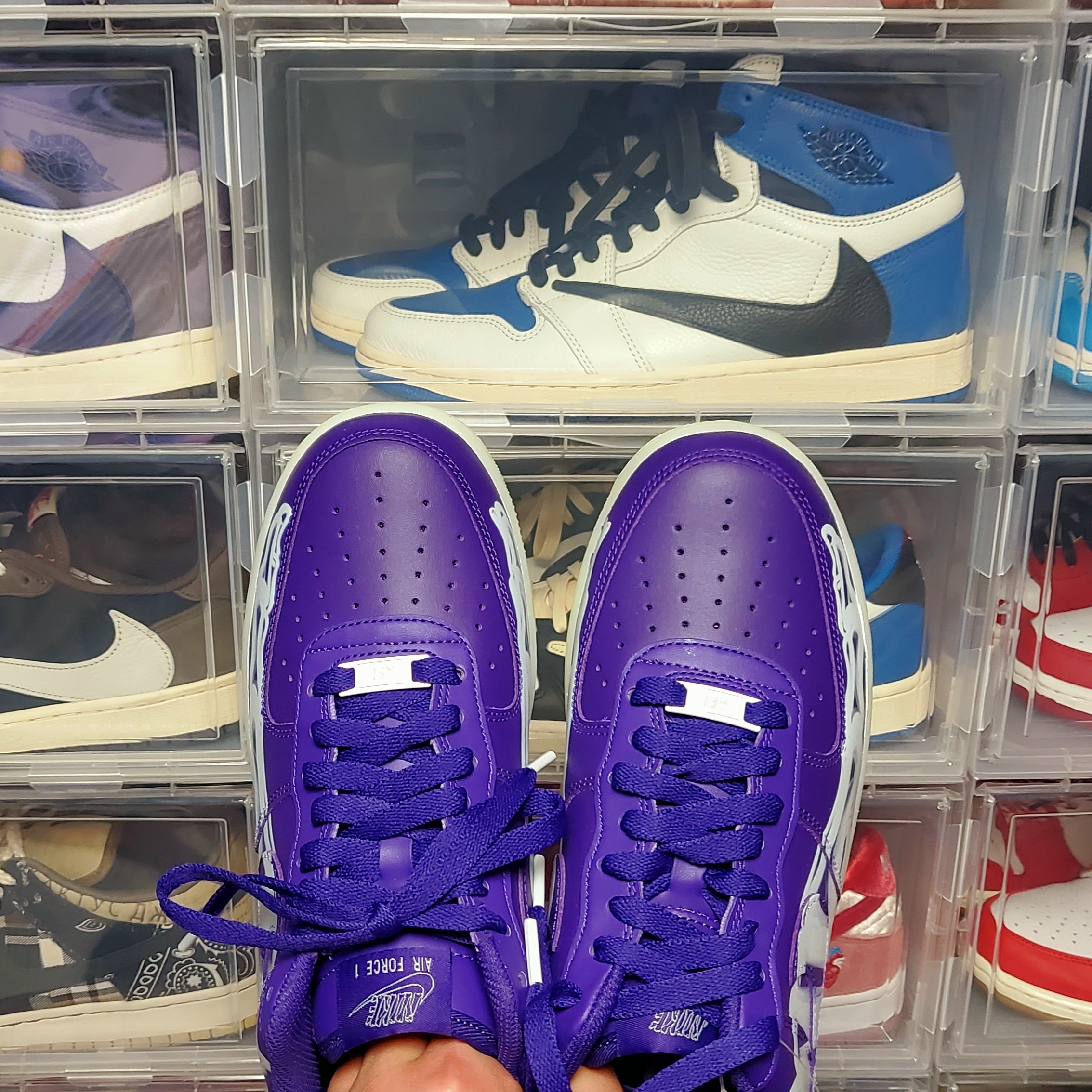 Nike Air Force 1 Low '07 Purple Skeleton 착용 스타일 - 5