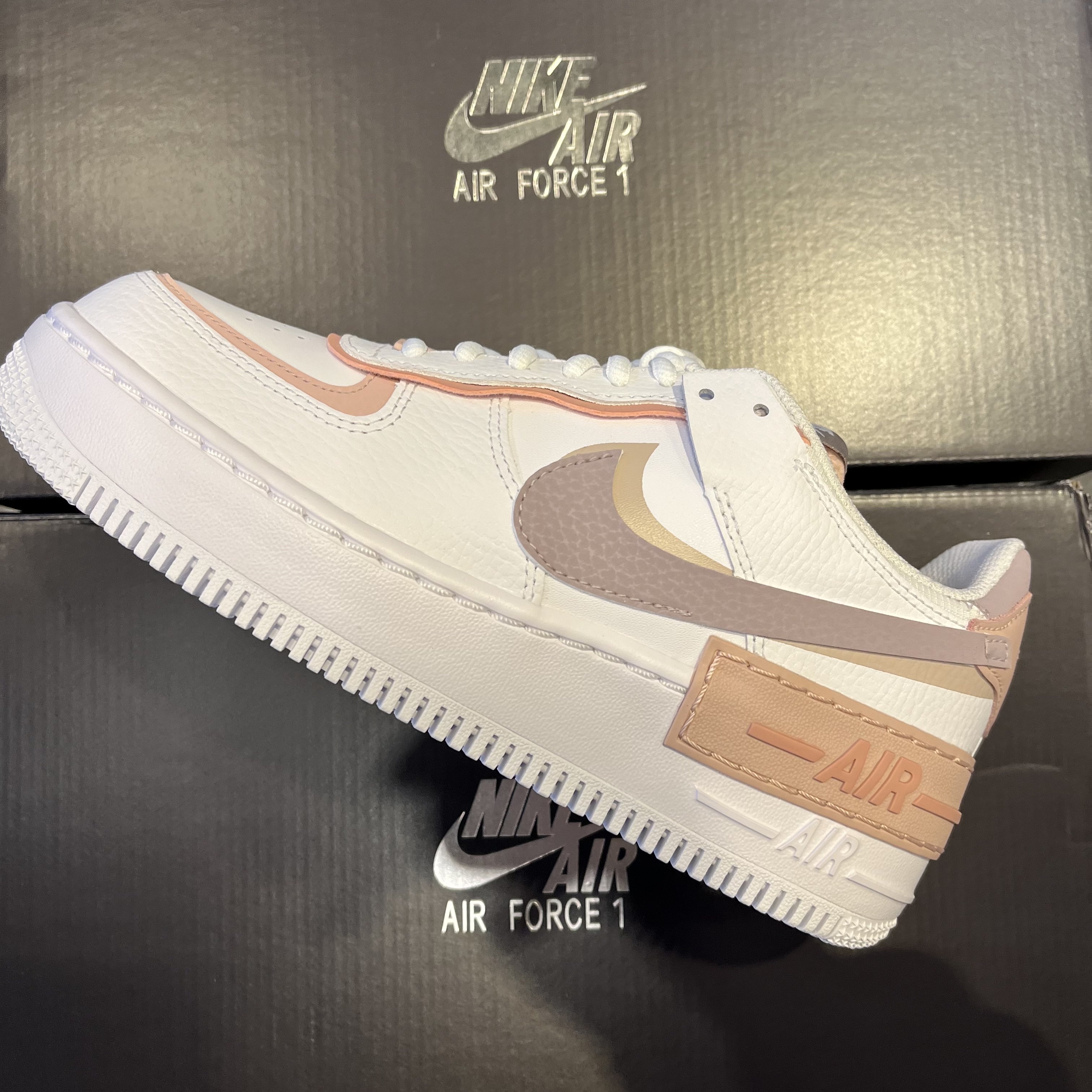 (W) Nike Air Force 1 Shadow White Pink Oxford 착용 스타일