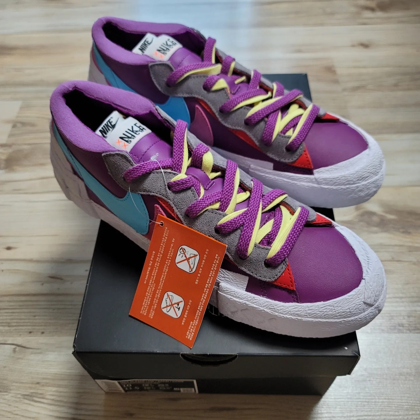 Nike x Sacai x Kaws Blazer Low Purple Dusk 착용 스타일 - 1