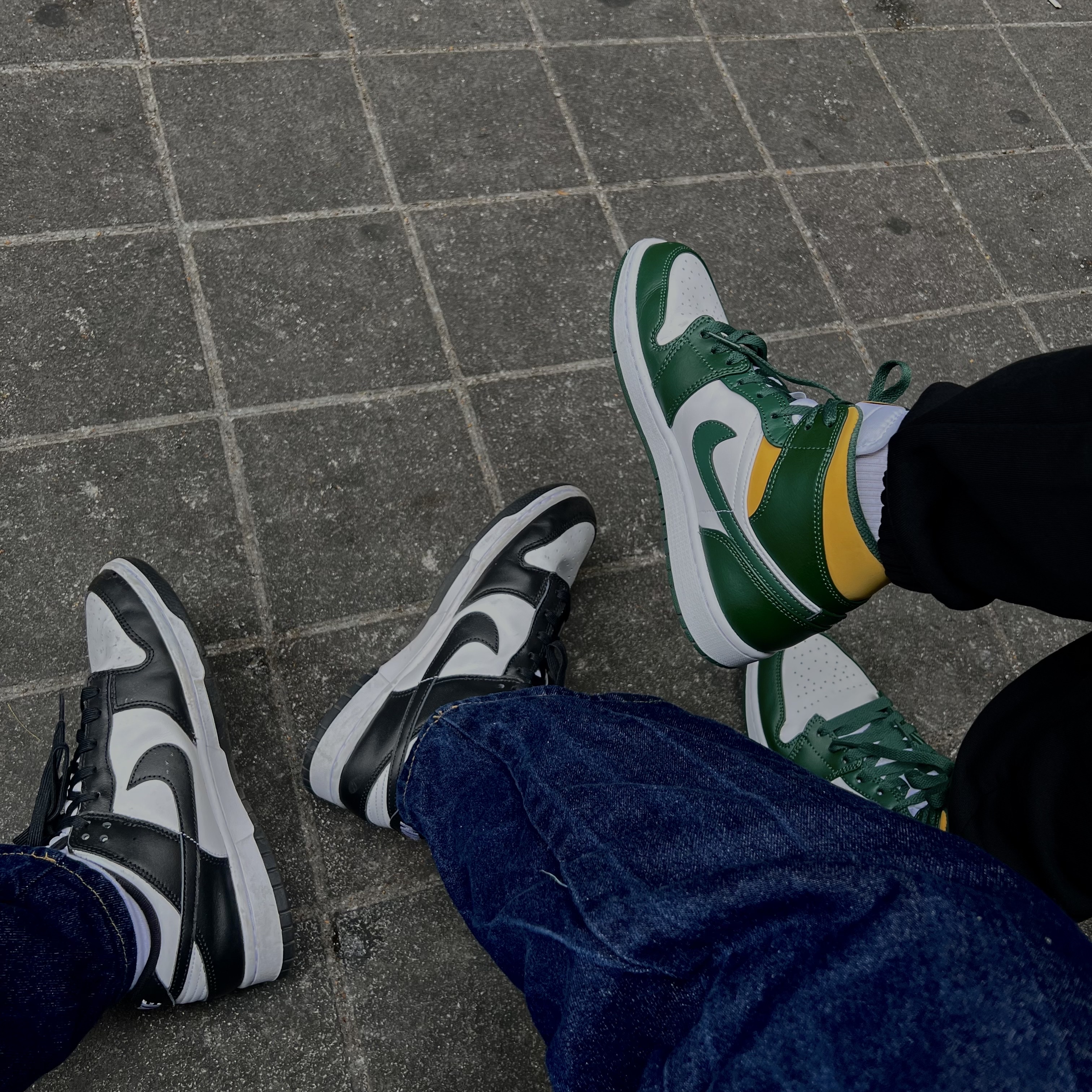 Nike Dunk Low Retro Black, Jordan 1 Mid Sonics 2021 착용 스타일