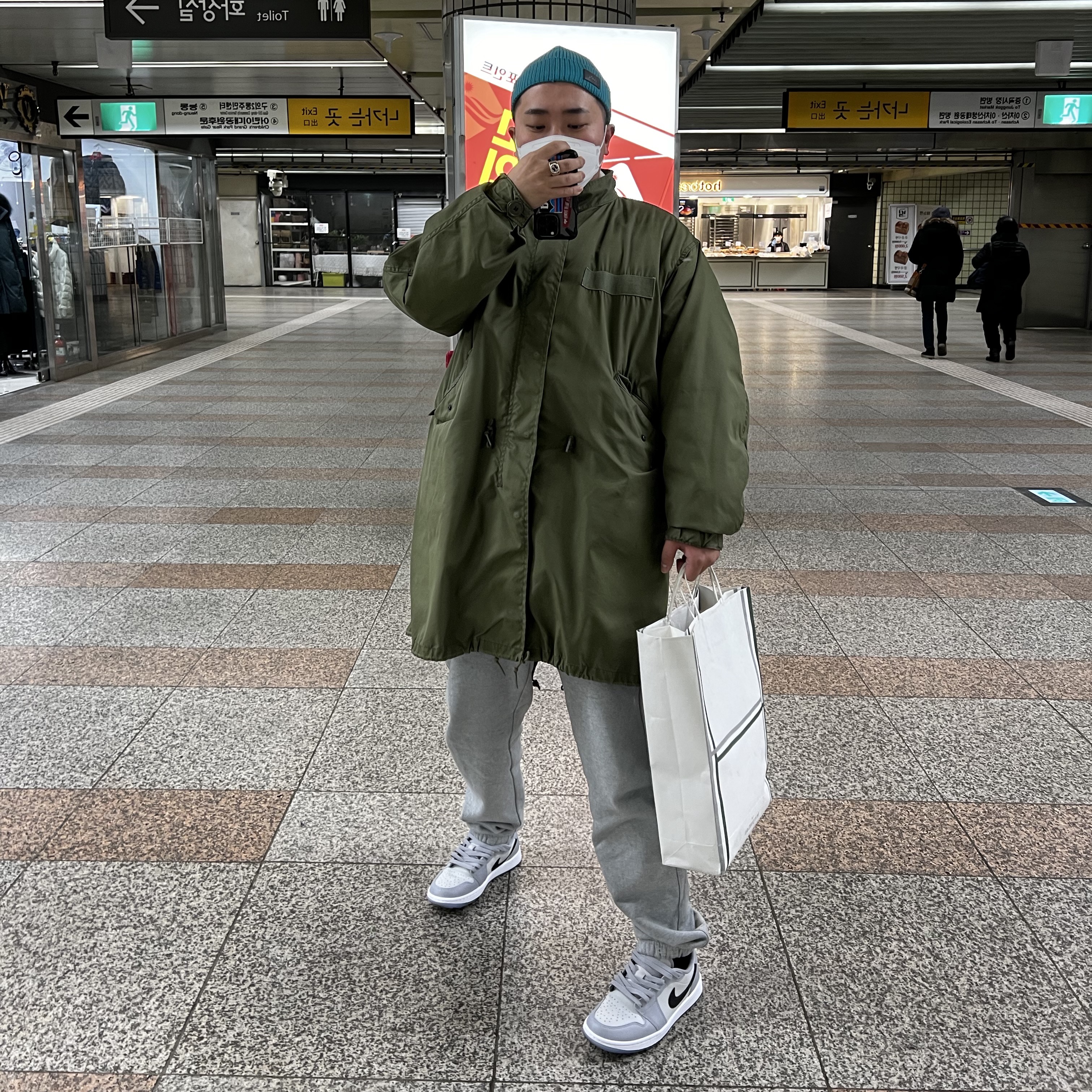 Jordan 1 Low Golf Wolf Grey 착용 스타일