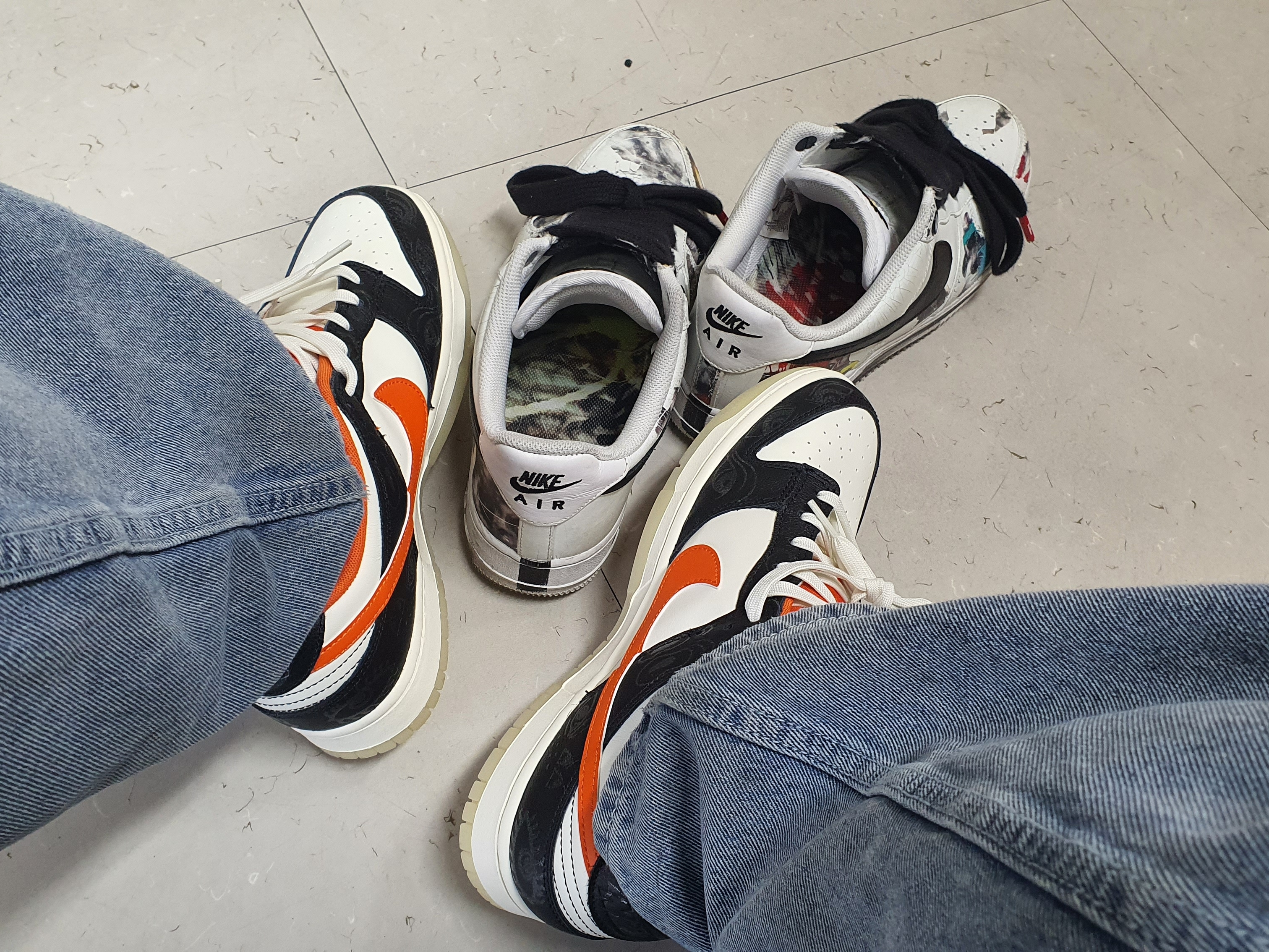 Nike Dunk Low Retro PRM Halloween, Nike x Peaceminusone Air Force 1 Low Para-Noise 2.0 착용 스타일