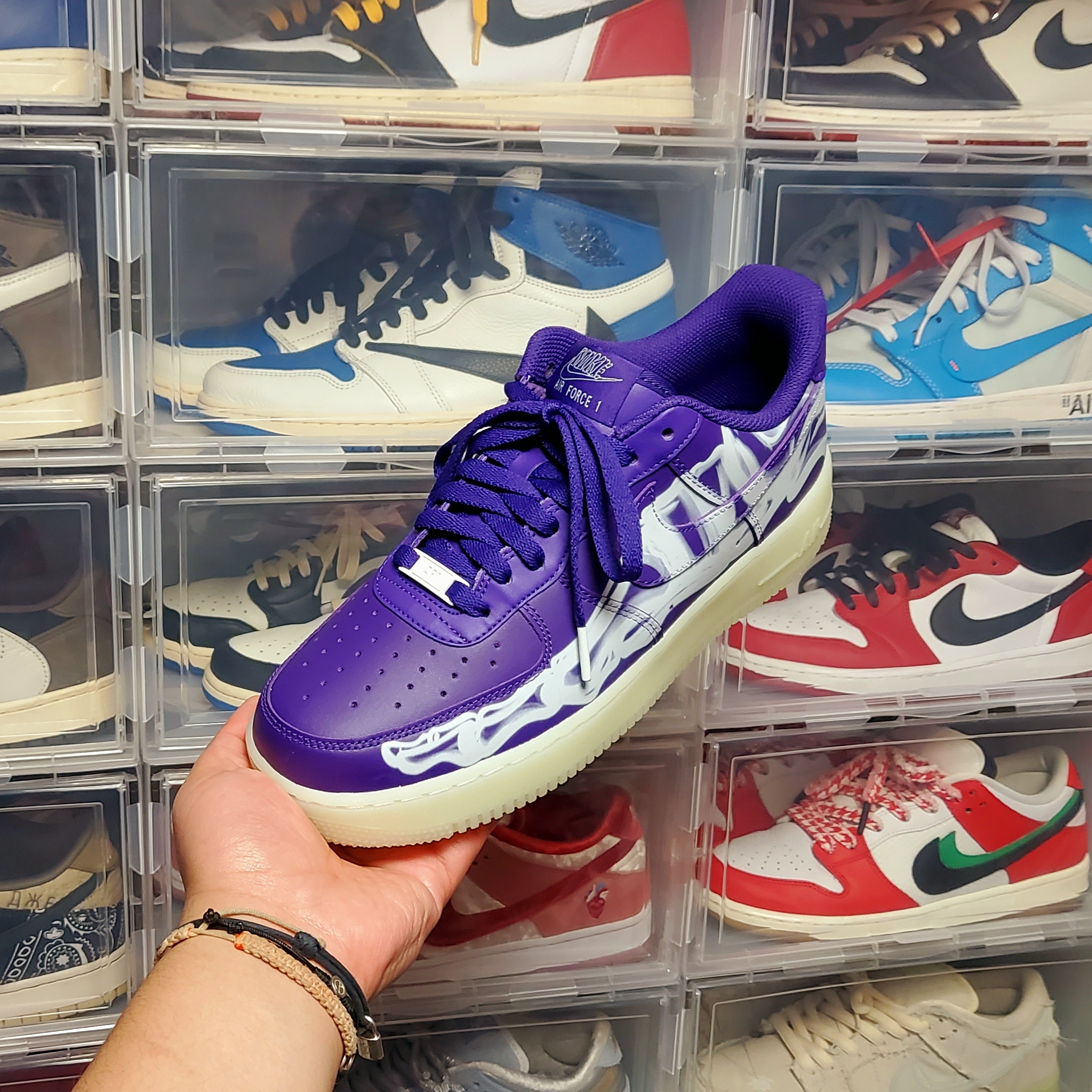 Nike Air Force 1 Low '07 Purple Skeleton 착용 스타일 - 1