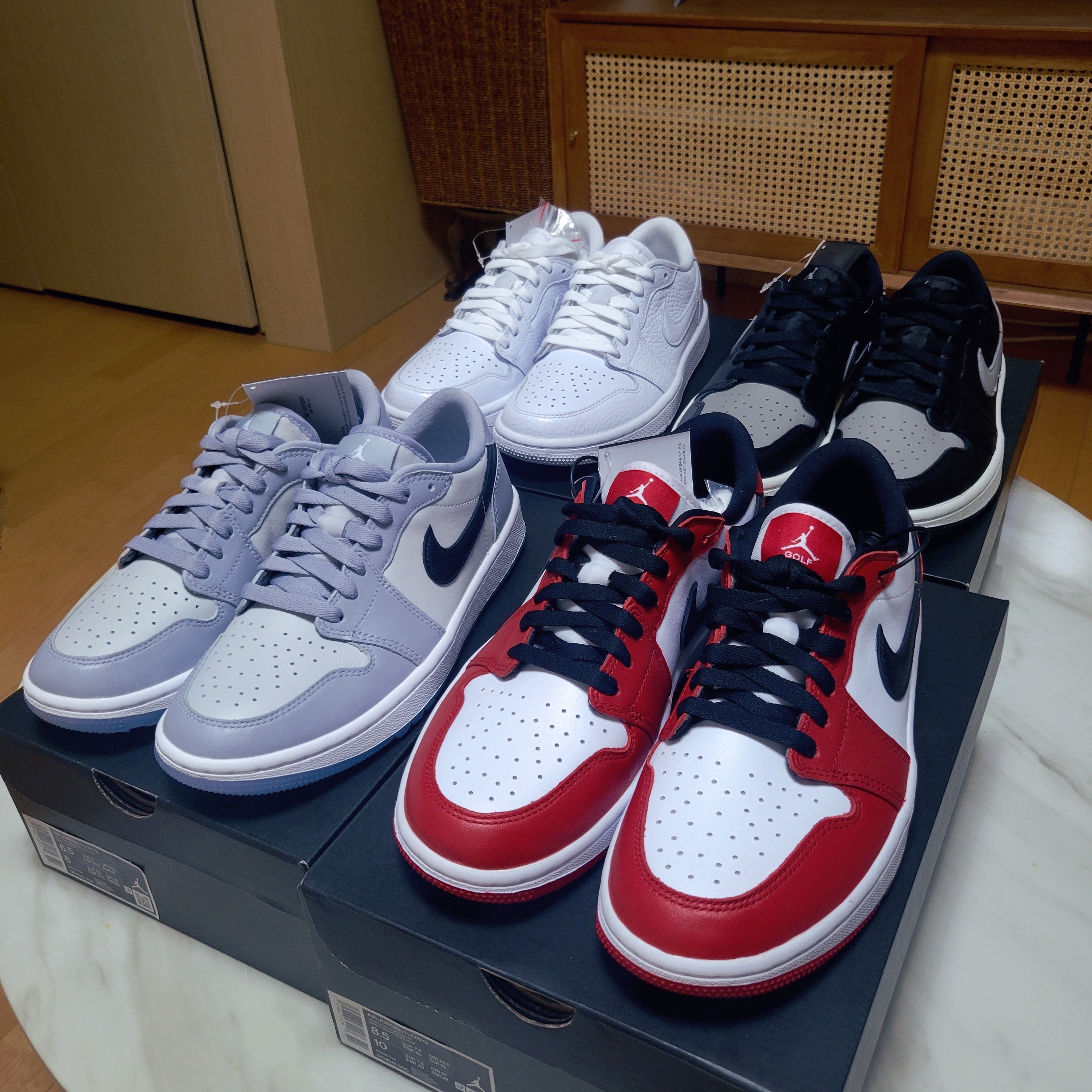 Jordan 1 Low Golf Chicago, Jordan 1 Low Golf Wolf Grey 착용 스타일 - 1