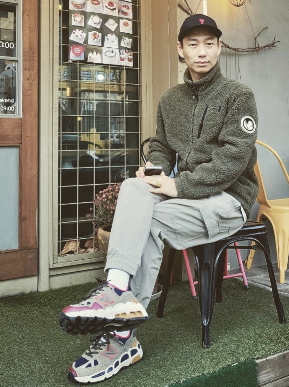 New Balance x Salehe Bembury 574 Yurt Team Forest Green 착용 스타일