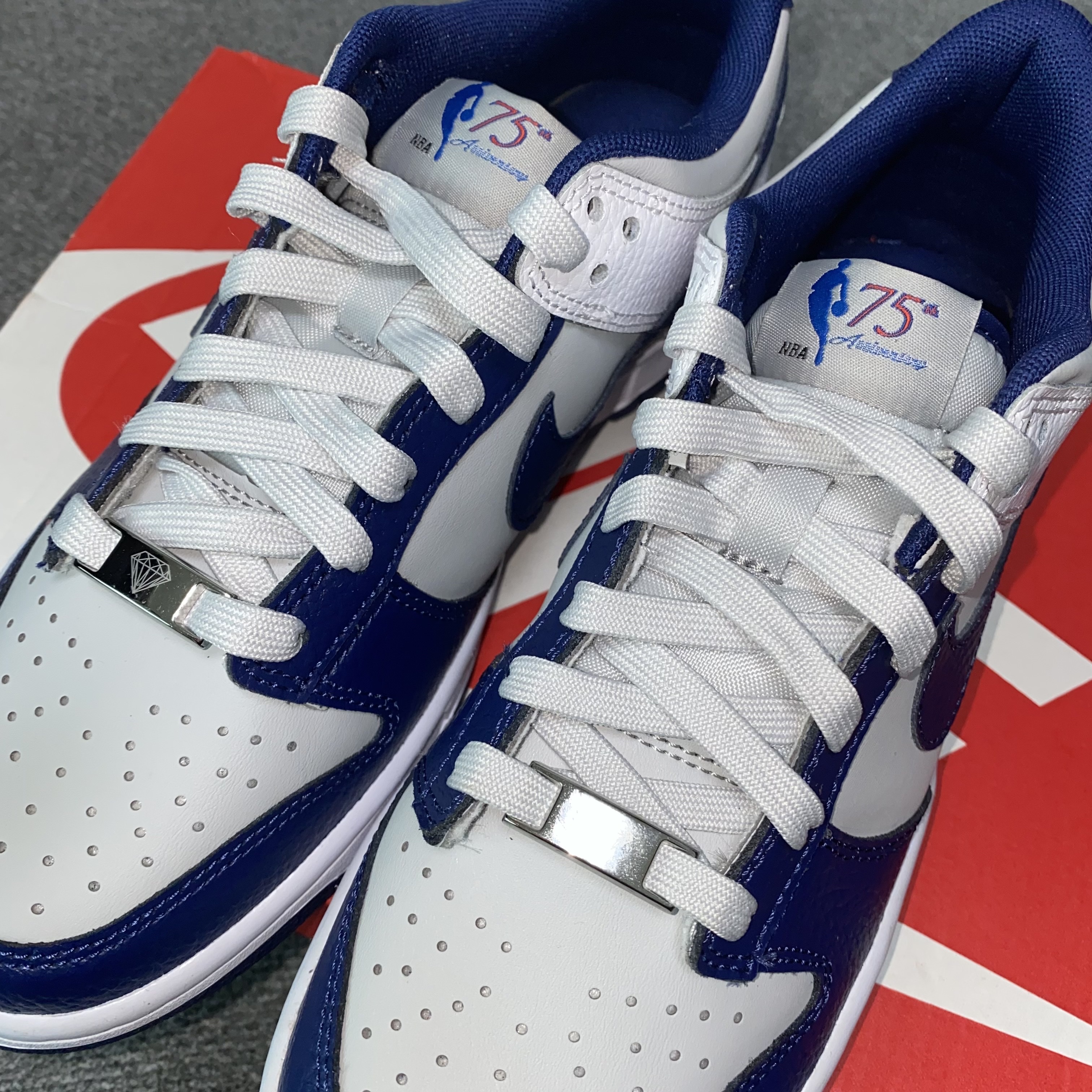 Nike x NBA Dunk Low Retro EMB Nets, (GS) Nike x NBA Dunk Low Nets 착용 스타일