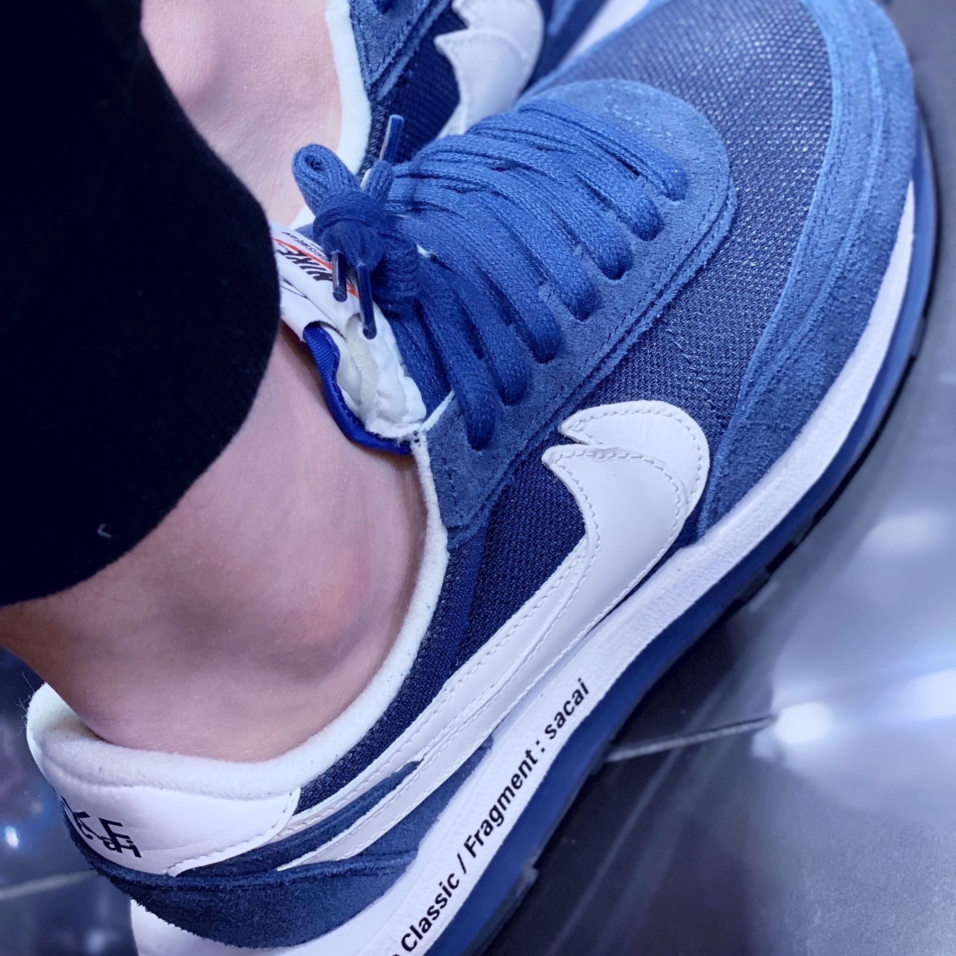 Nike x Sacai x Fragment LDWaffle Blackened Blue 착용 스타일
