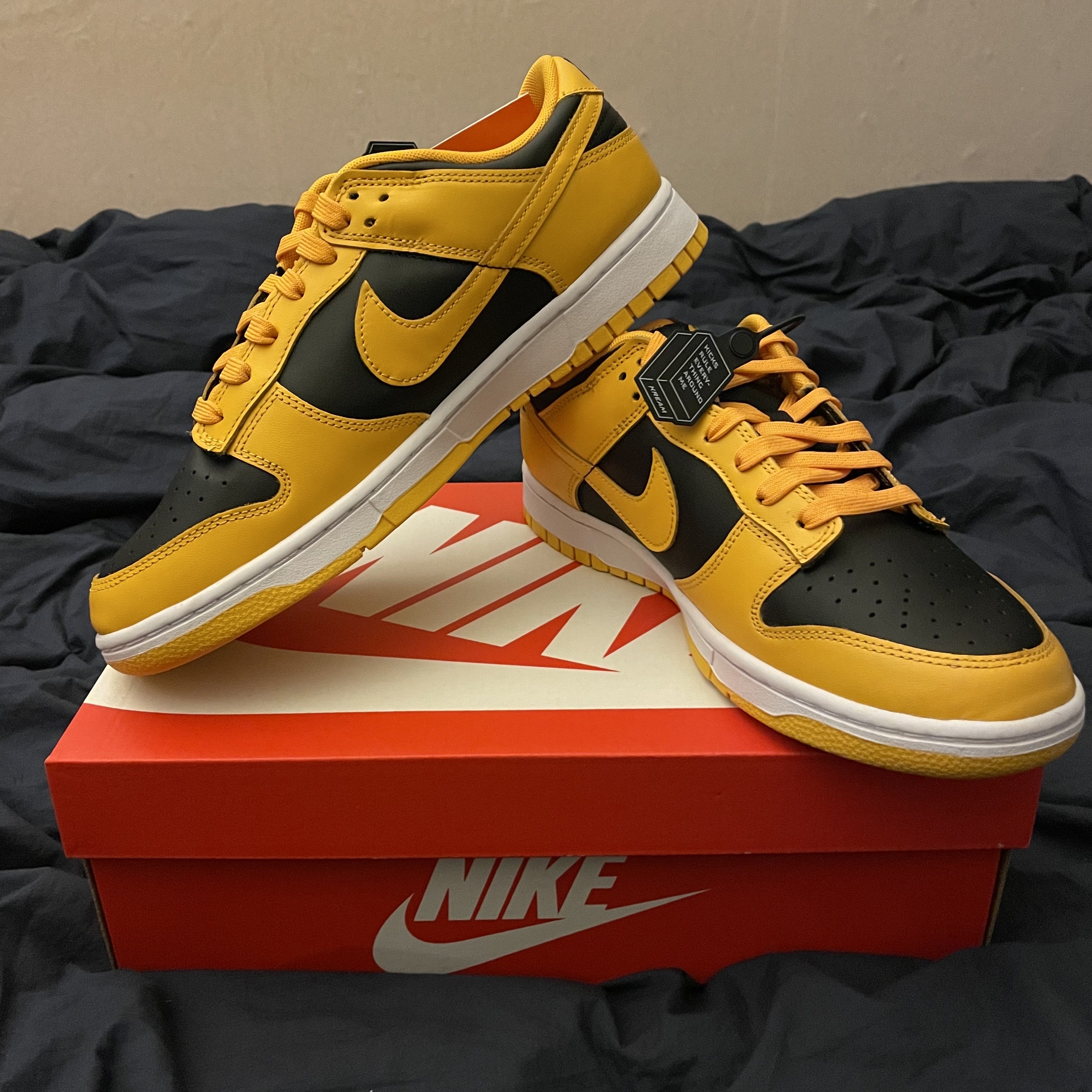 Nike Dunk Low Retro Championship Goldenrod 착용 스타일 - 1
