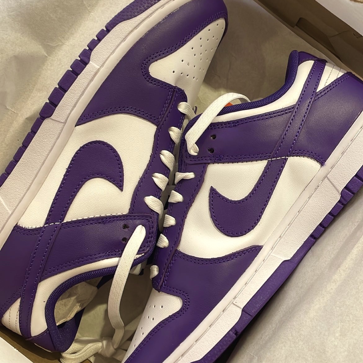 Nike Dunk Low Retro Championship Court Purple 착용 스타일