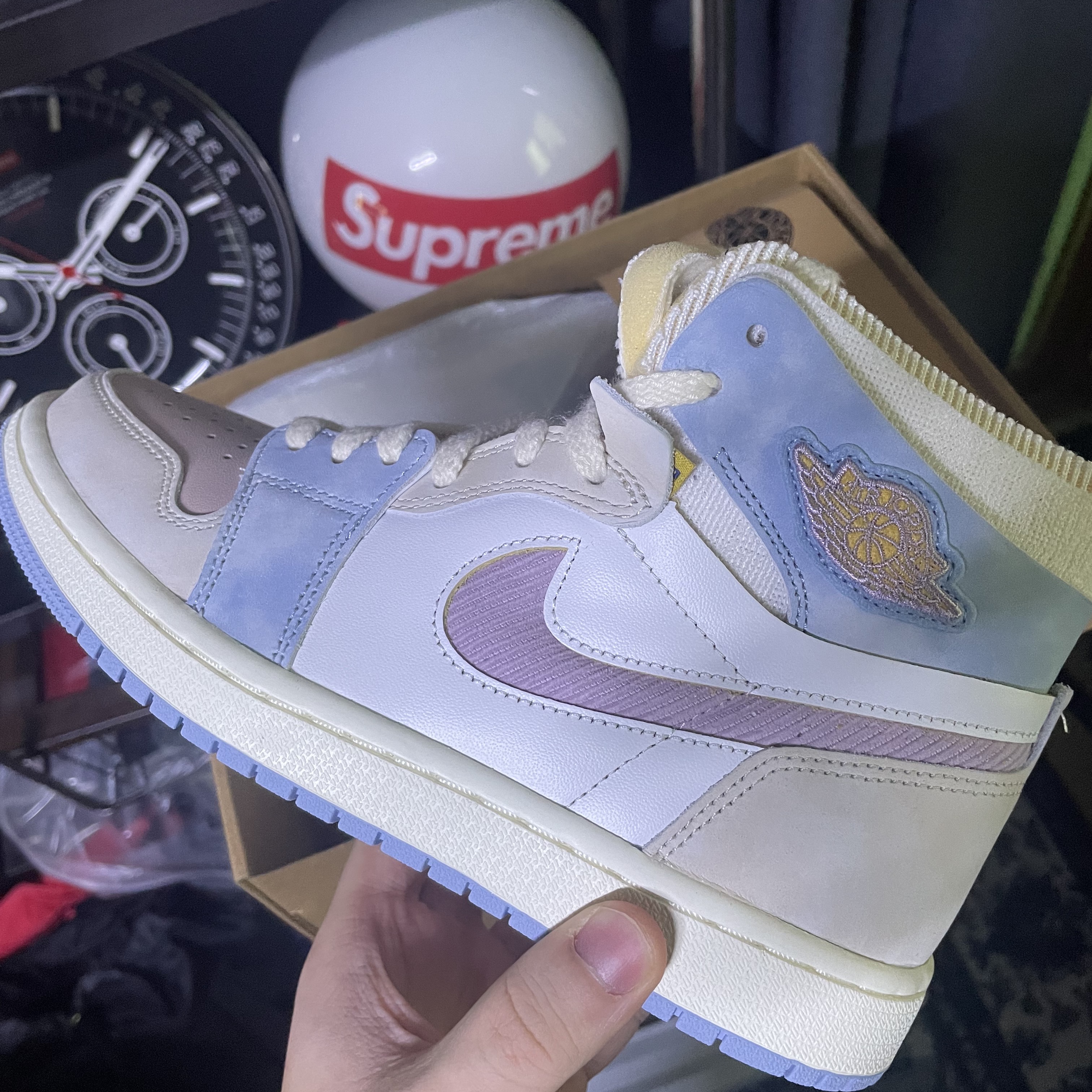 (W) Jordan 1 Zoom Air CMFT Pink Oxford Plum Fog 착용 스타일