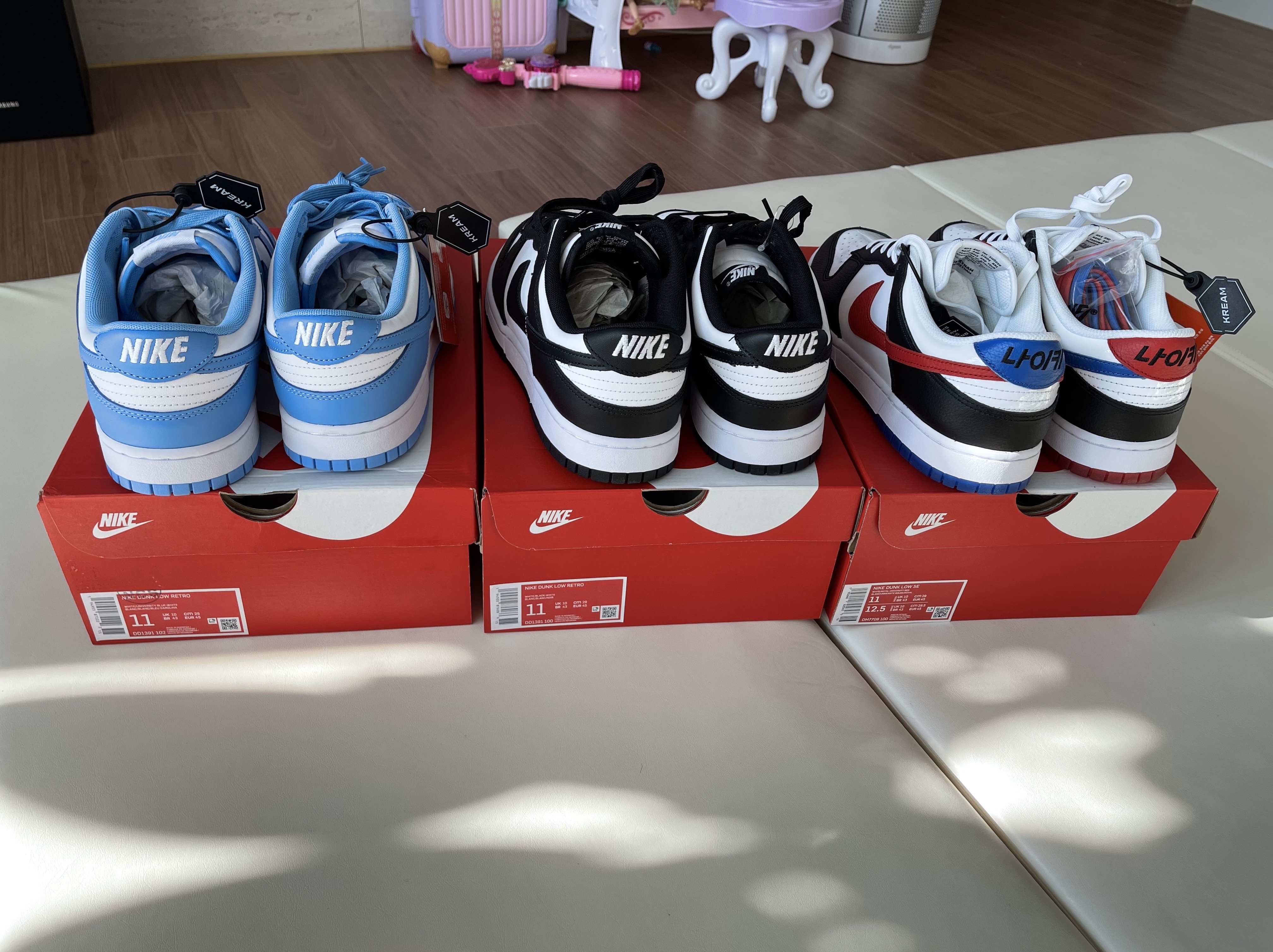 Nike Dunk Low Retro University Blue, Nike Dunk Low Retro Black 착용 스타일 - 4