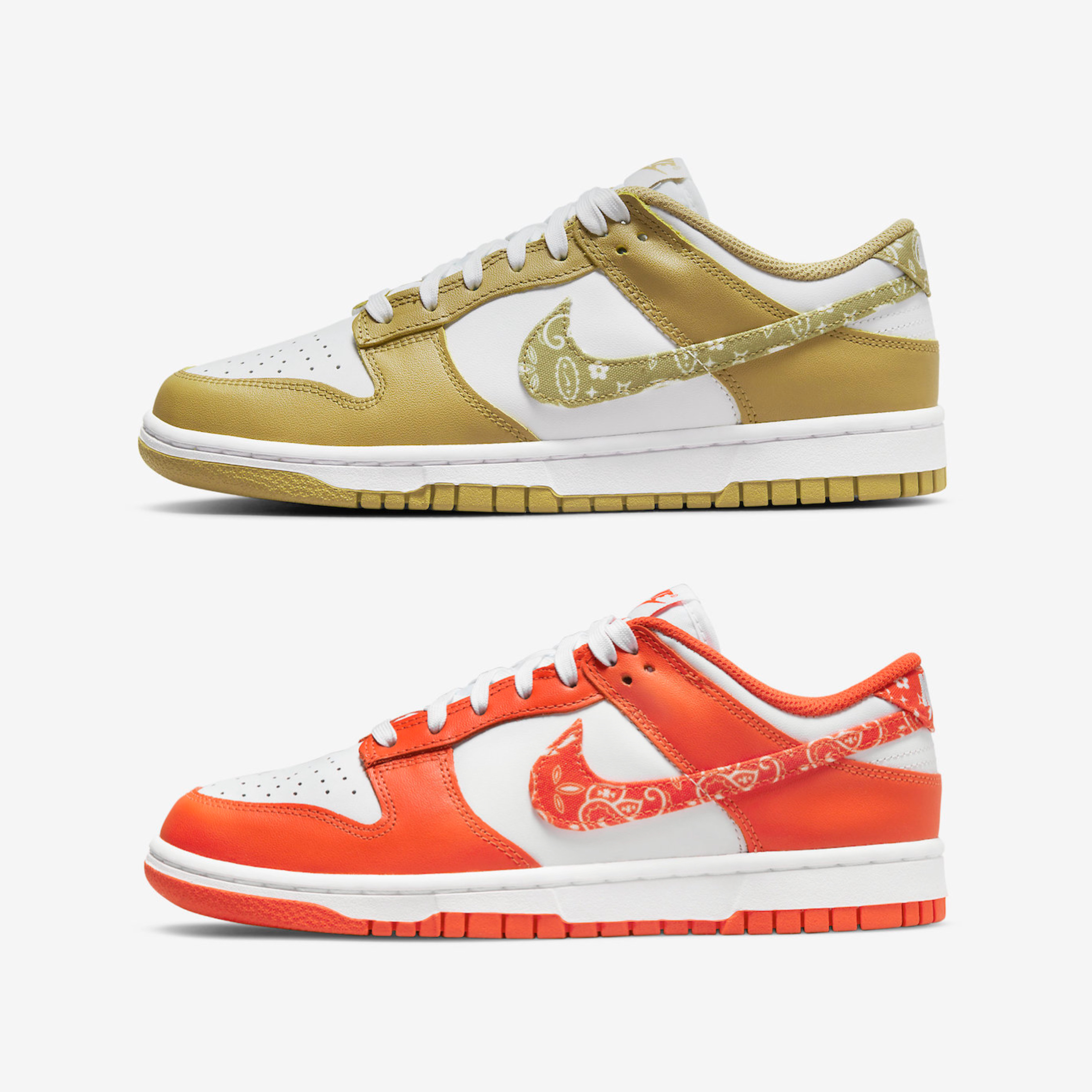 (W) Nike Dunk Low Essential Orange Paisley, (W) Nike Dunk Low Essential Barley Paisley 착용 스타일 - 3
