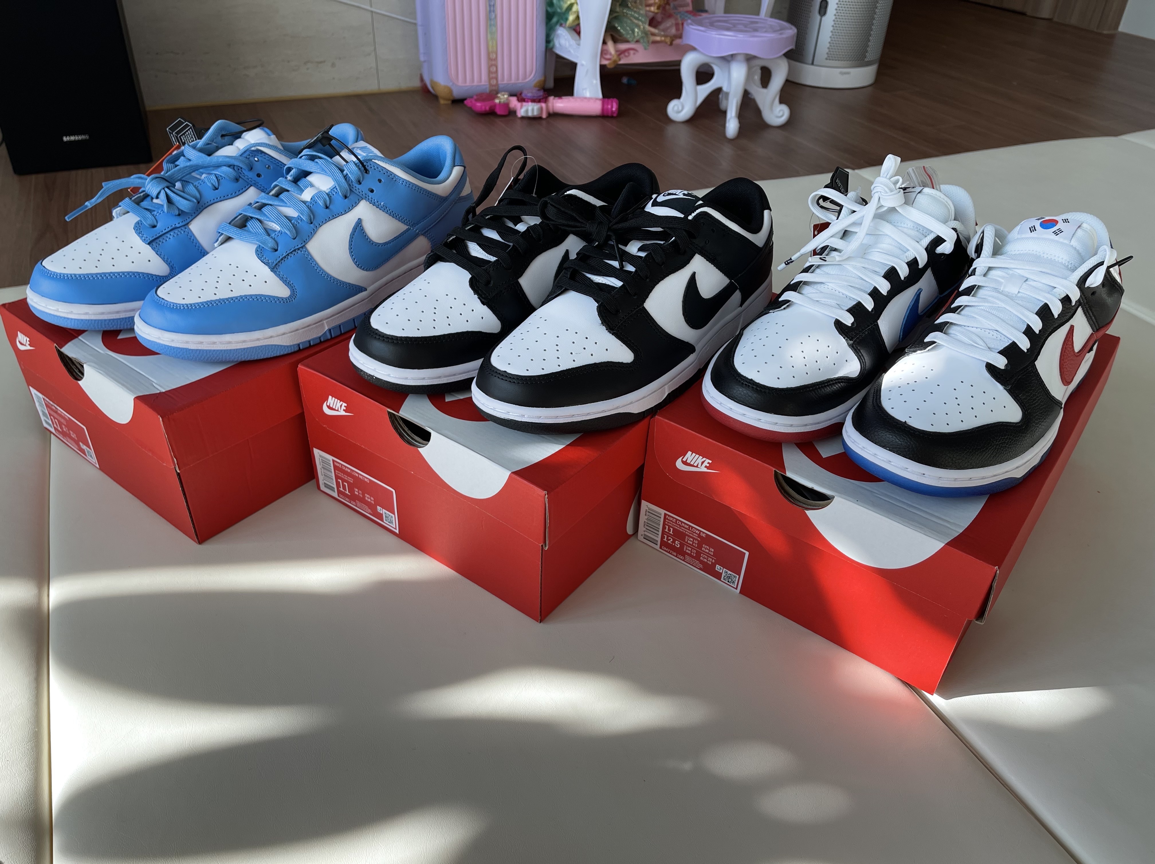 Nike Dunk Low Retro University Blue, Nike Dunk Low Retro Black 착용 스타일 - 3