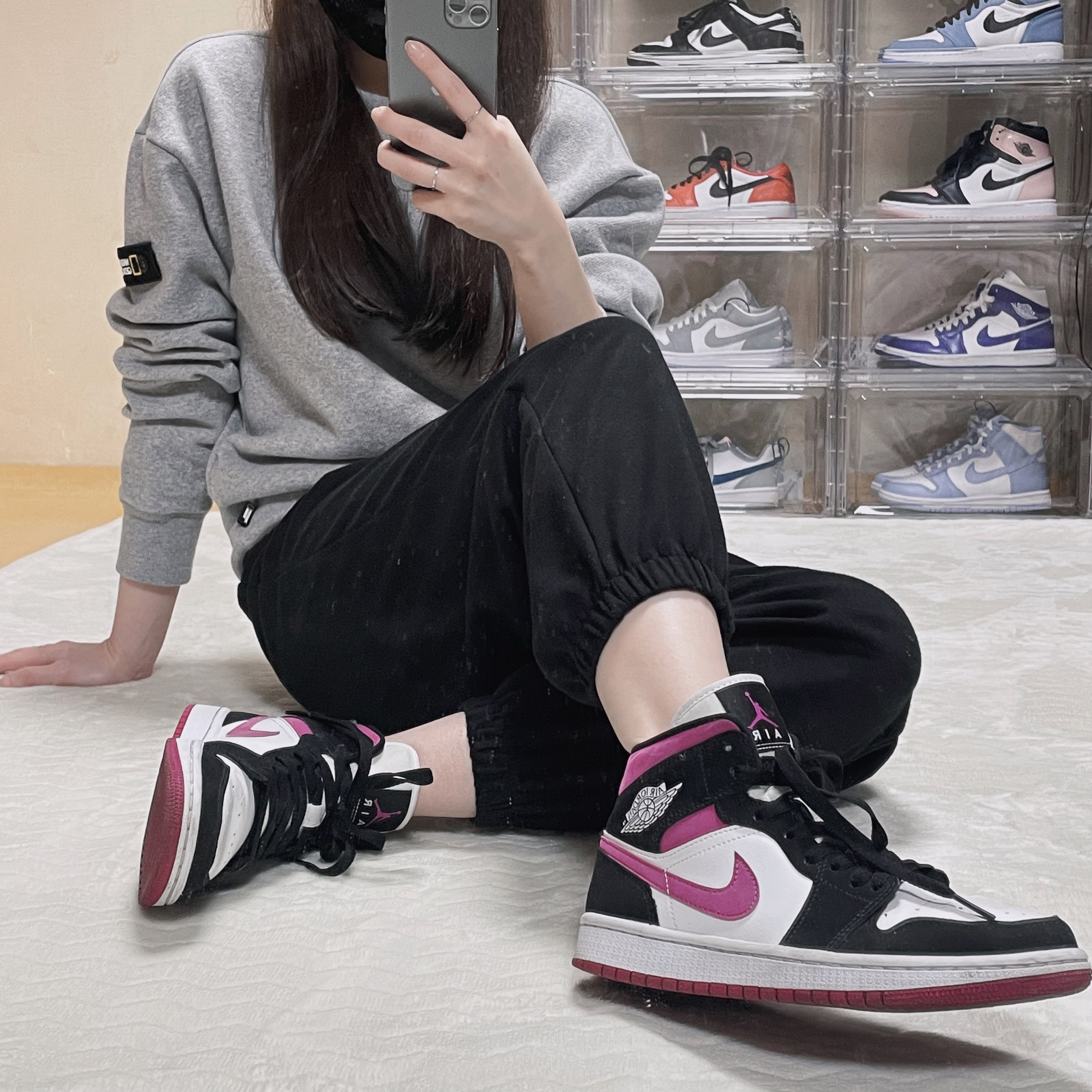 (W) Jordan 1 Mid Cactus Flower 착용 스타일