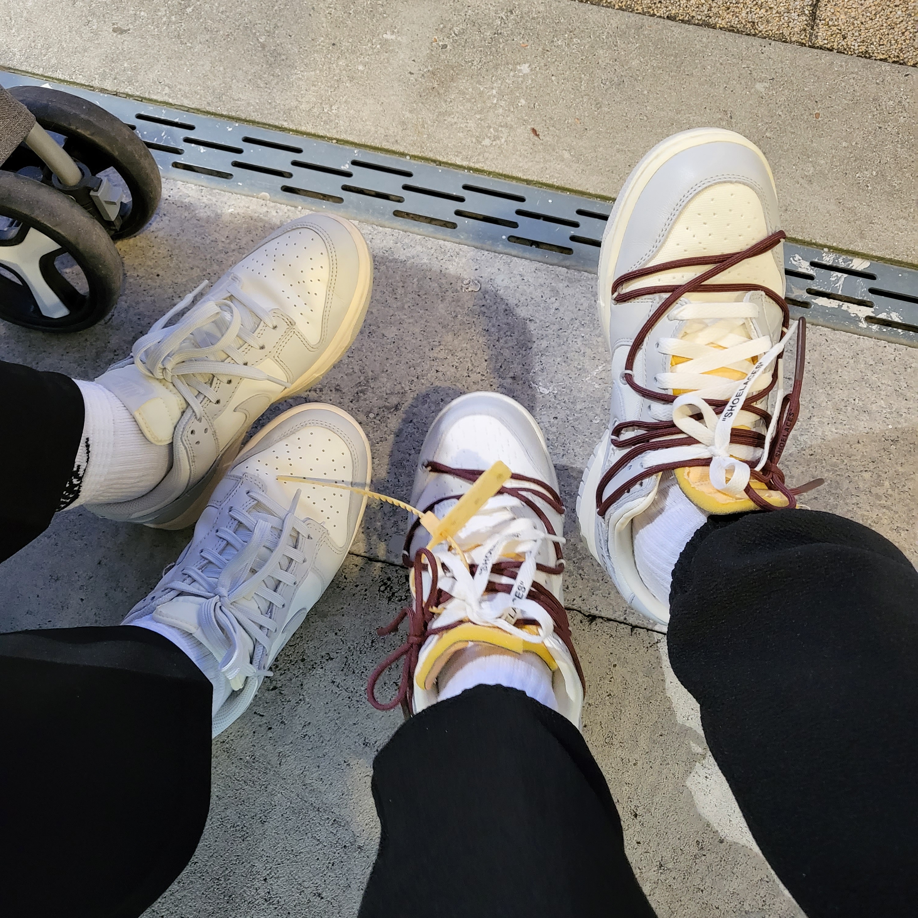 (W) Nike Dunk Low Light Bone, Nike x Off-White Dunk Low The 50 - Lot 46 착용 스타일