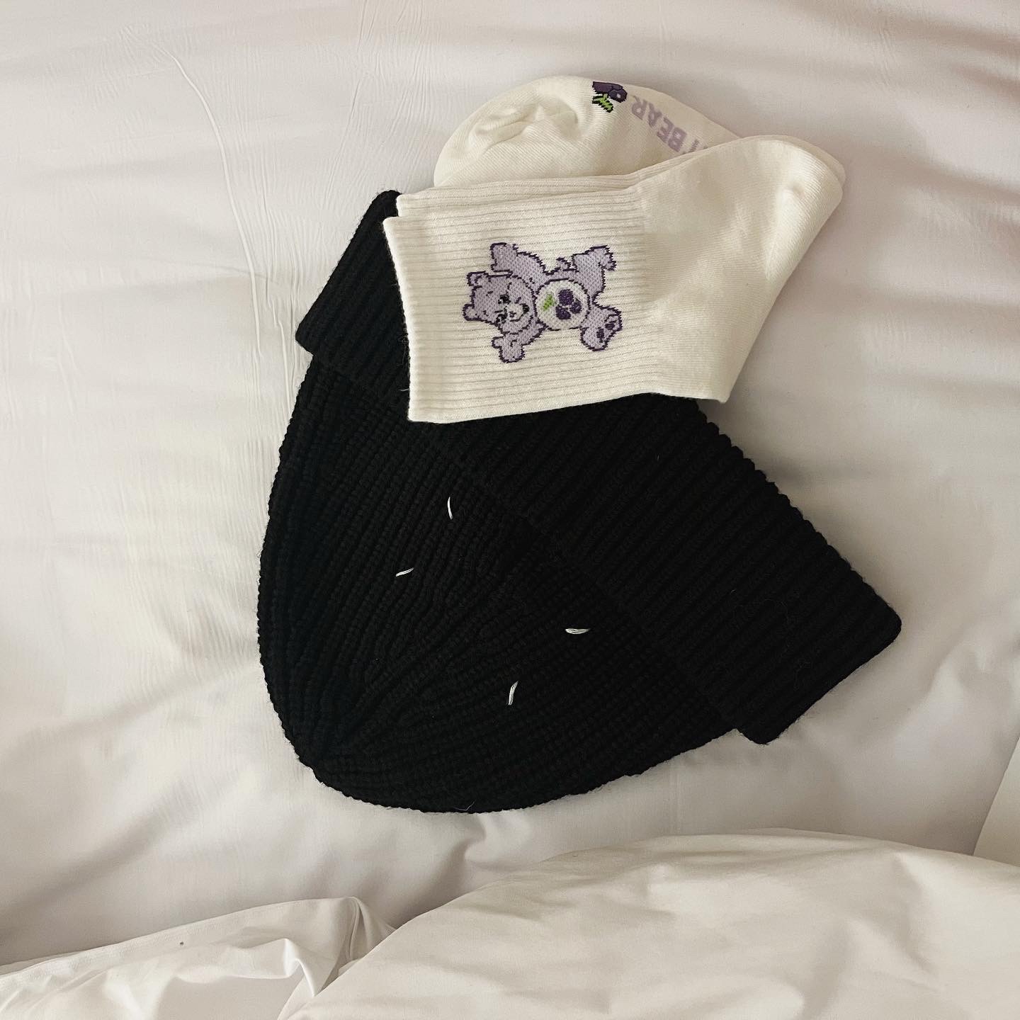 Maison Margiela Four Stitches Beanie Black 착용 스타일