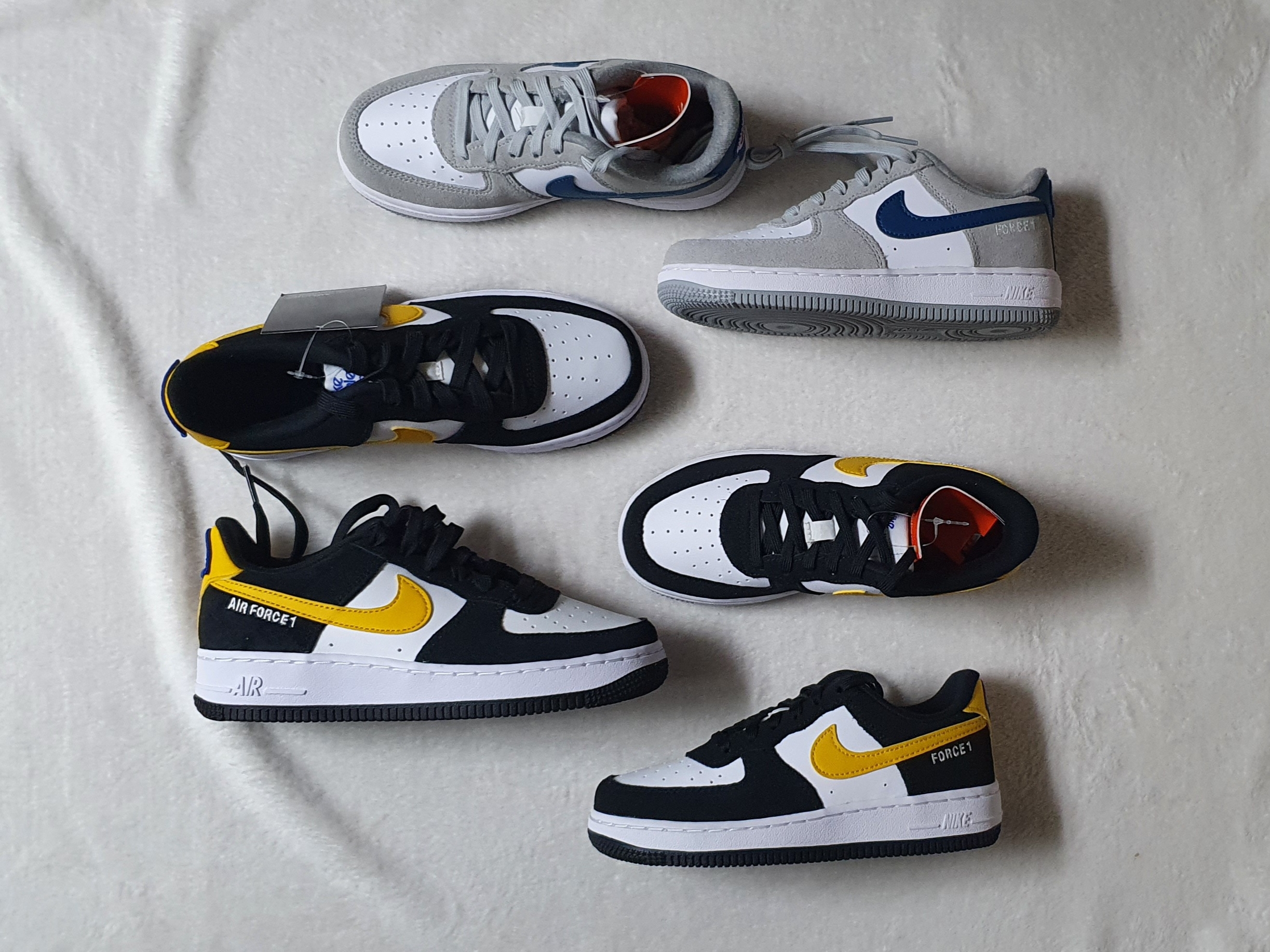 (GS) Nike Air Force 1 LV8 Athletic Club Black Dark Sulfur, (PS) Nike Air Force 1 LV8 Athletic Club Black Dark Sulfur 착용 스타일 - 1