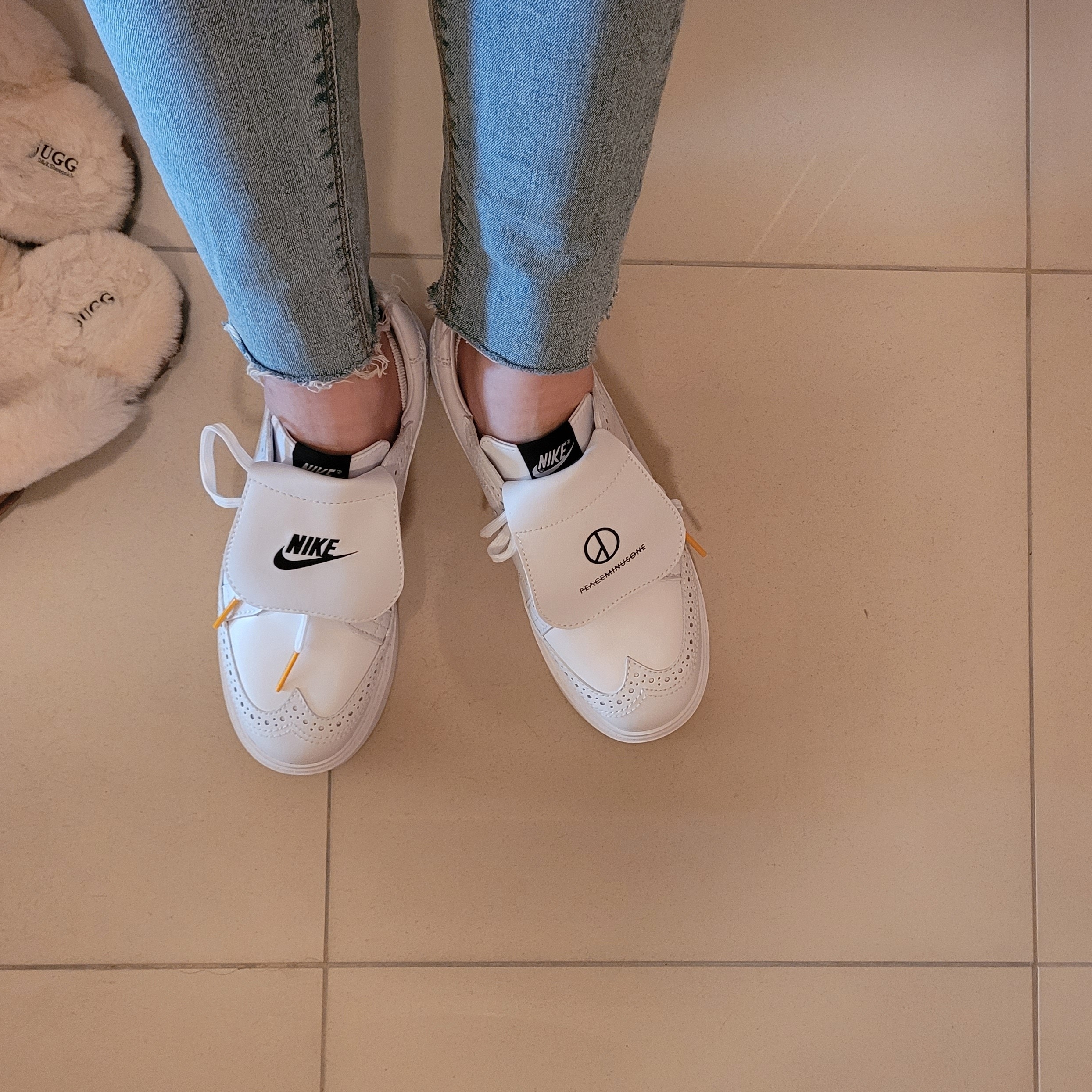 Nike x Peaceminusone Kwondo1 White 착용 스타일 - 4