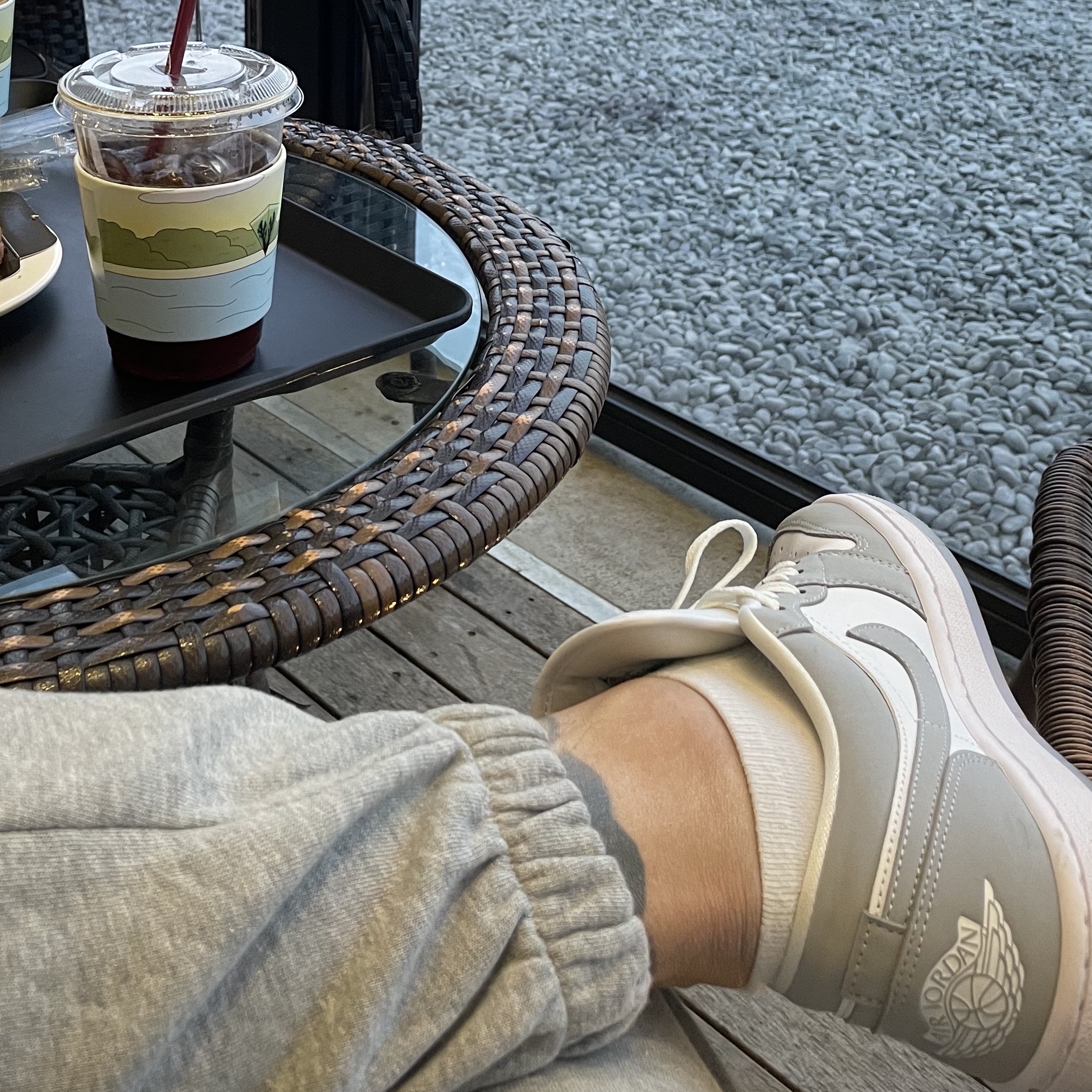 (W) Jordan 1 Low White Wolf Grey 착용 스타일