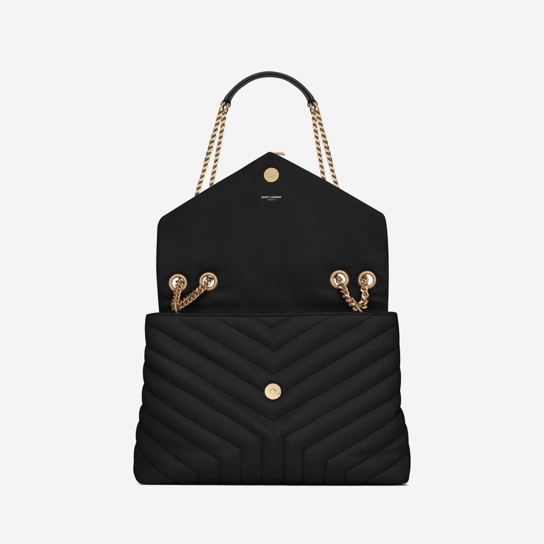 Saint Laurent Bronze Monogram Loulou Medium Bag in Matelasse Y Leather Black 상세 이미지 3