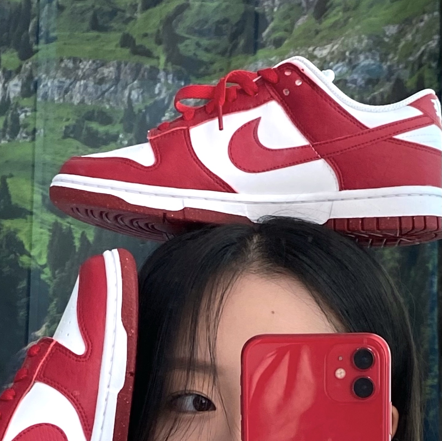 (W) Nike Dunk Low Next Nature Gym Red 착용 스타일