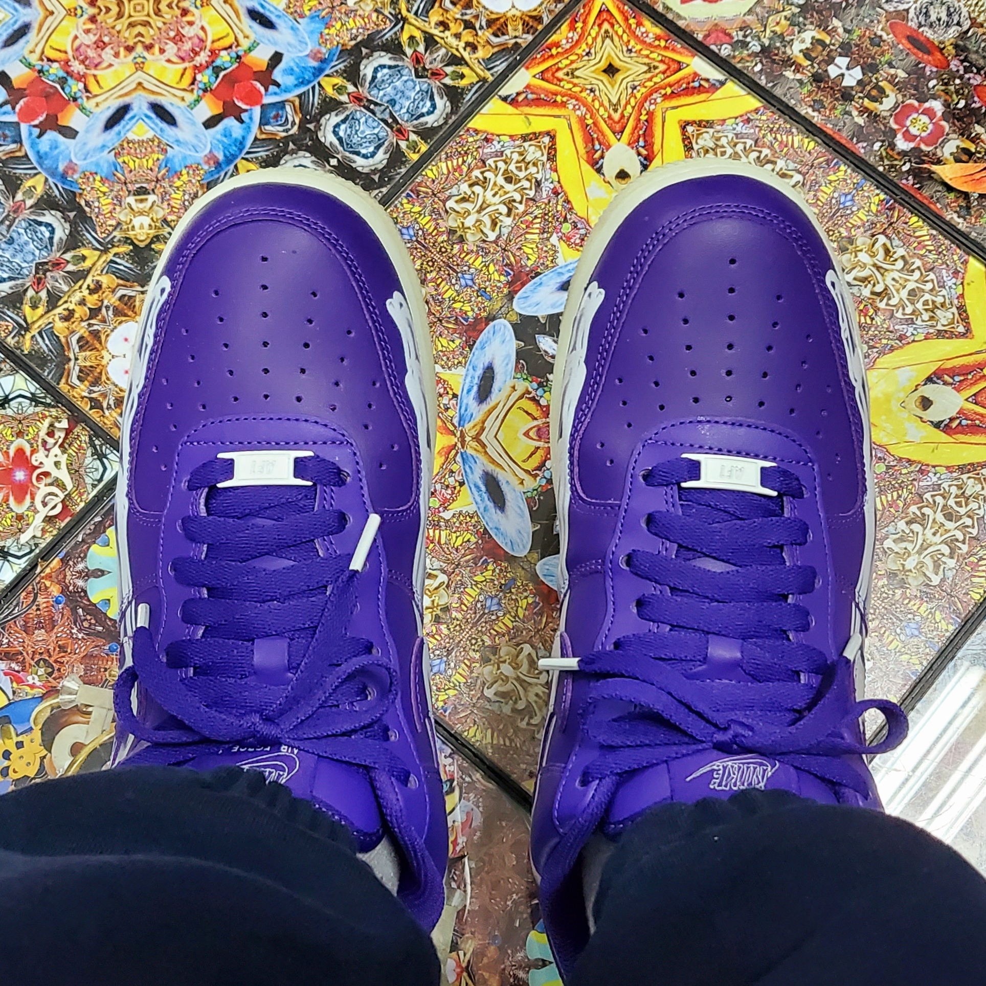 Nike Air Force 1 Low '07 Purple Skeleton 착용 스타일 - 2