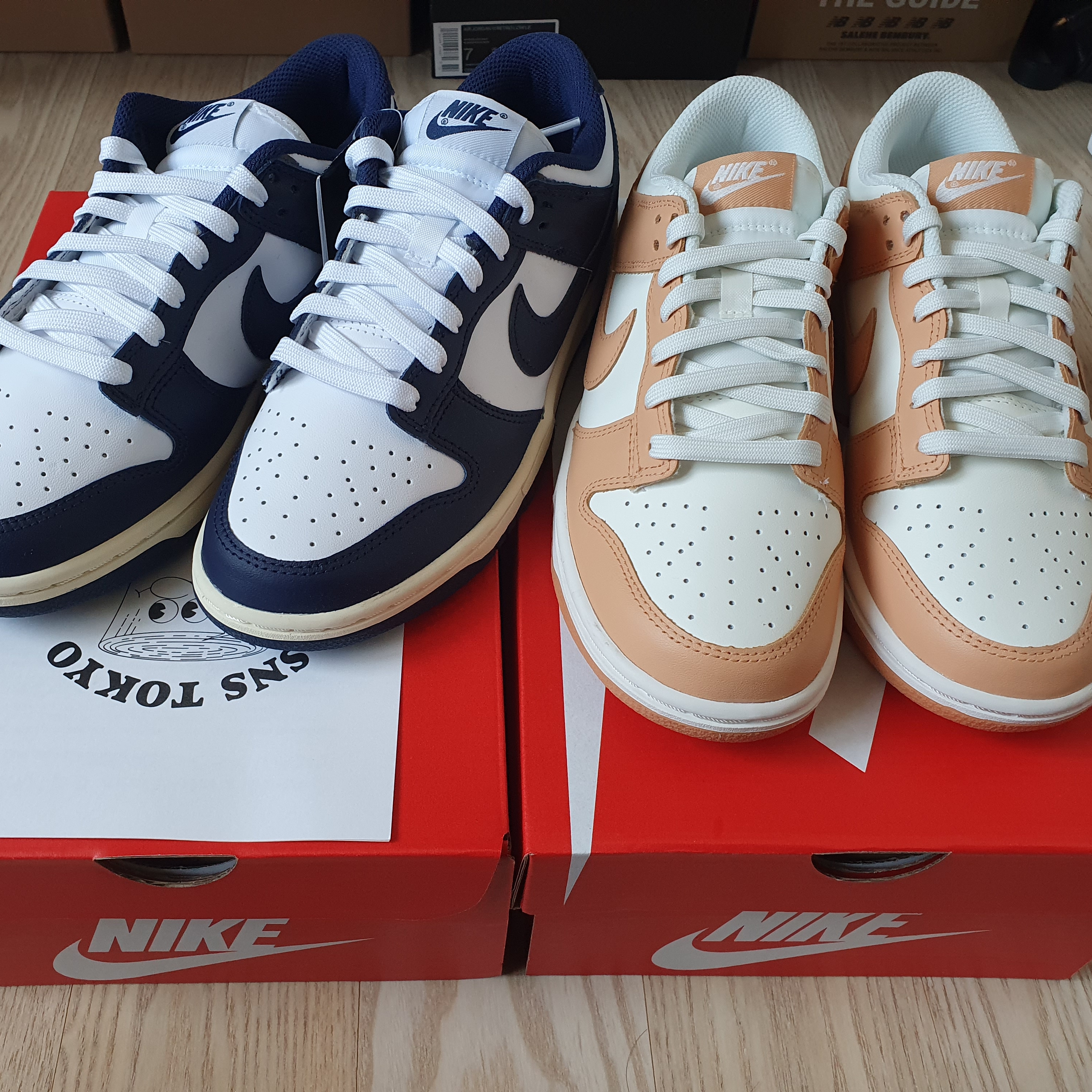 (W) Nike Dunk Low Vintage Midnight Navy, (W) Nike Dunk Low Harvest Moon 착용 스타일