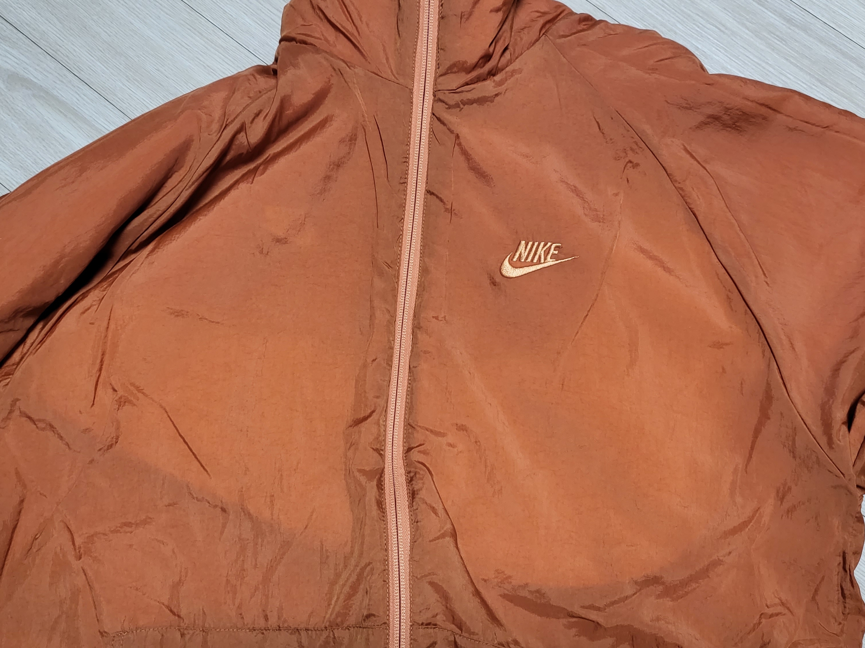 Nike Big Swoosh Full Zip Jacket Hot Curry 착용 스타일 - 3