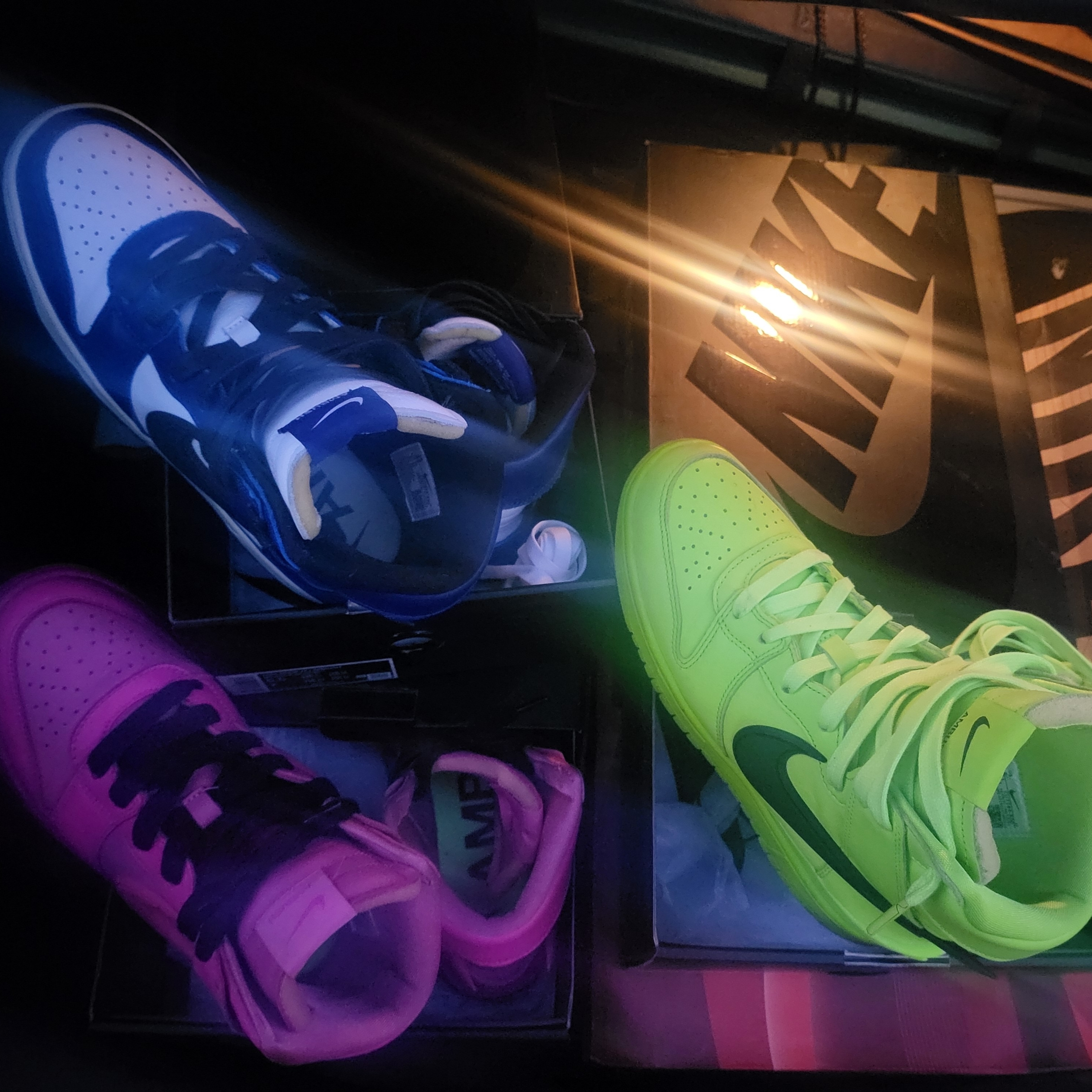 Nike x Ambush Dunk High Flash Lime, Nike x Ambush Dunk High Deep Royal Blue 착용 스타일 - 1