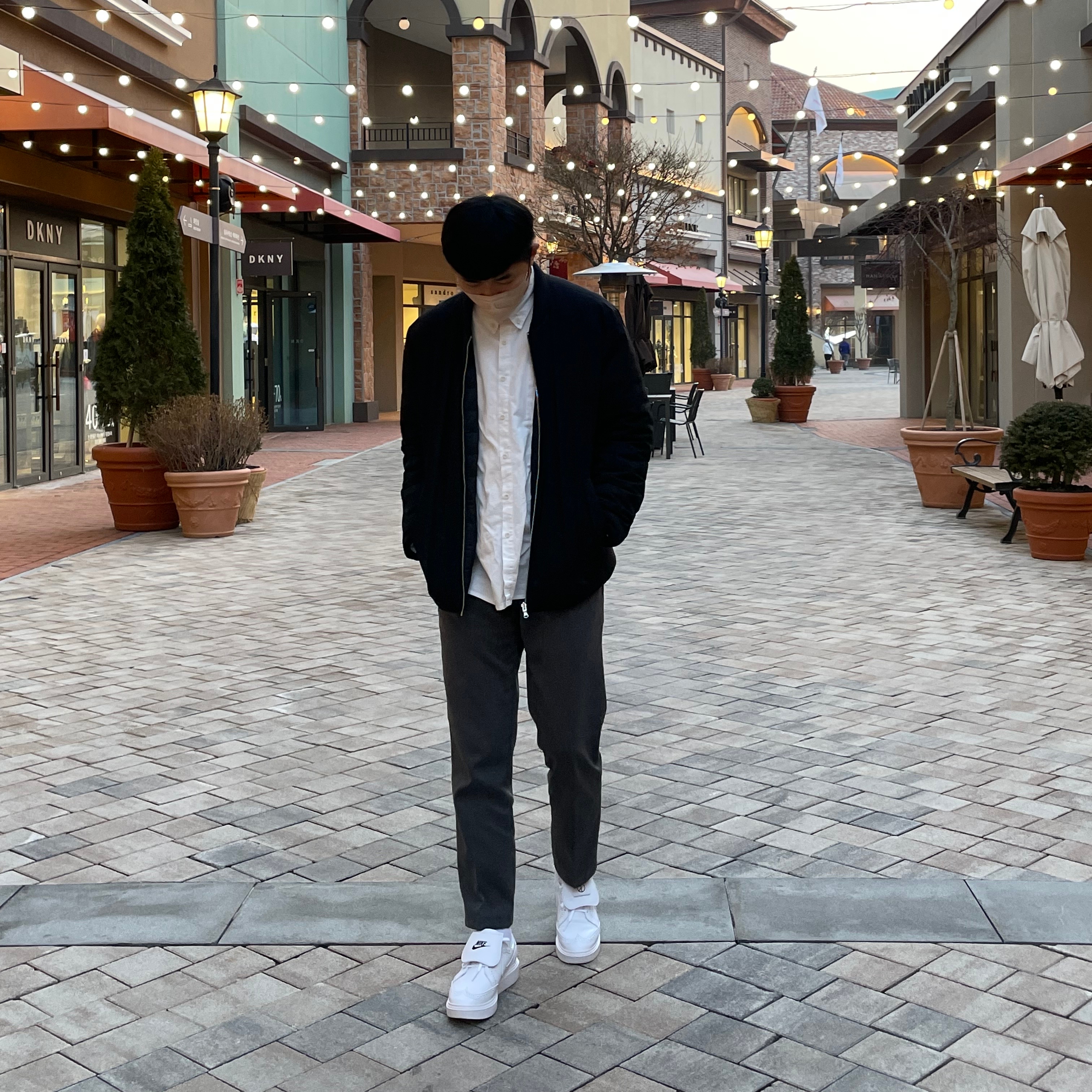 Nike x Peaceminusone Kwondo1 White 착용 스타일