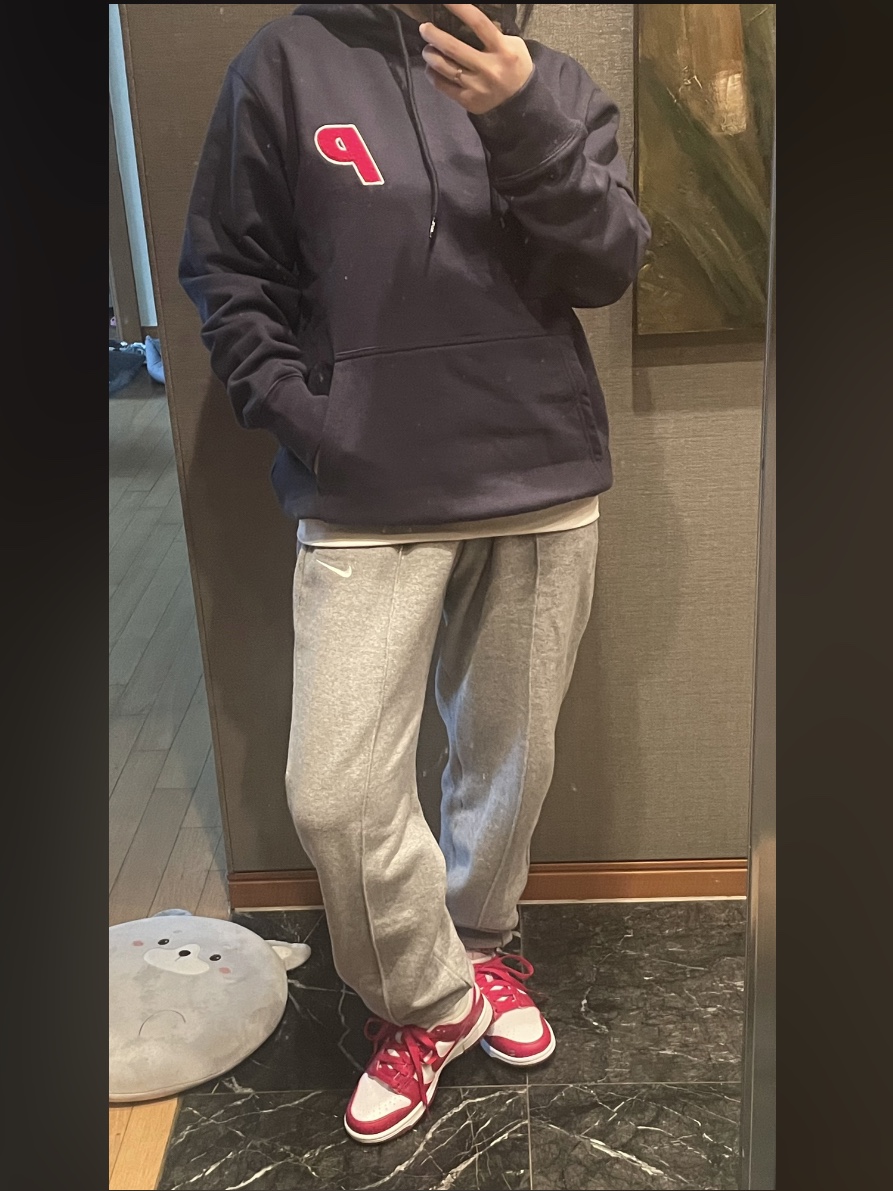 Palace Tri-Chenille Hood Navy - 21FW, (W) Nike Dunk Low Next Nature Gym Red 착용 스타일 - 2
