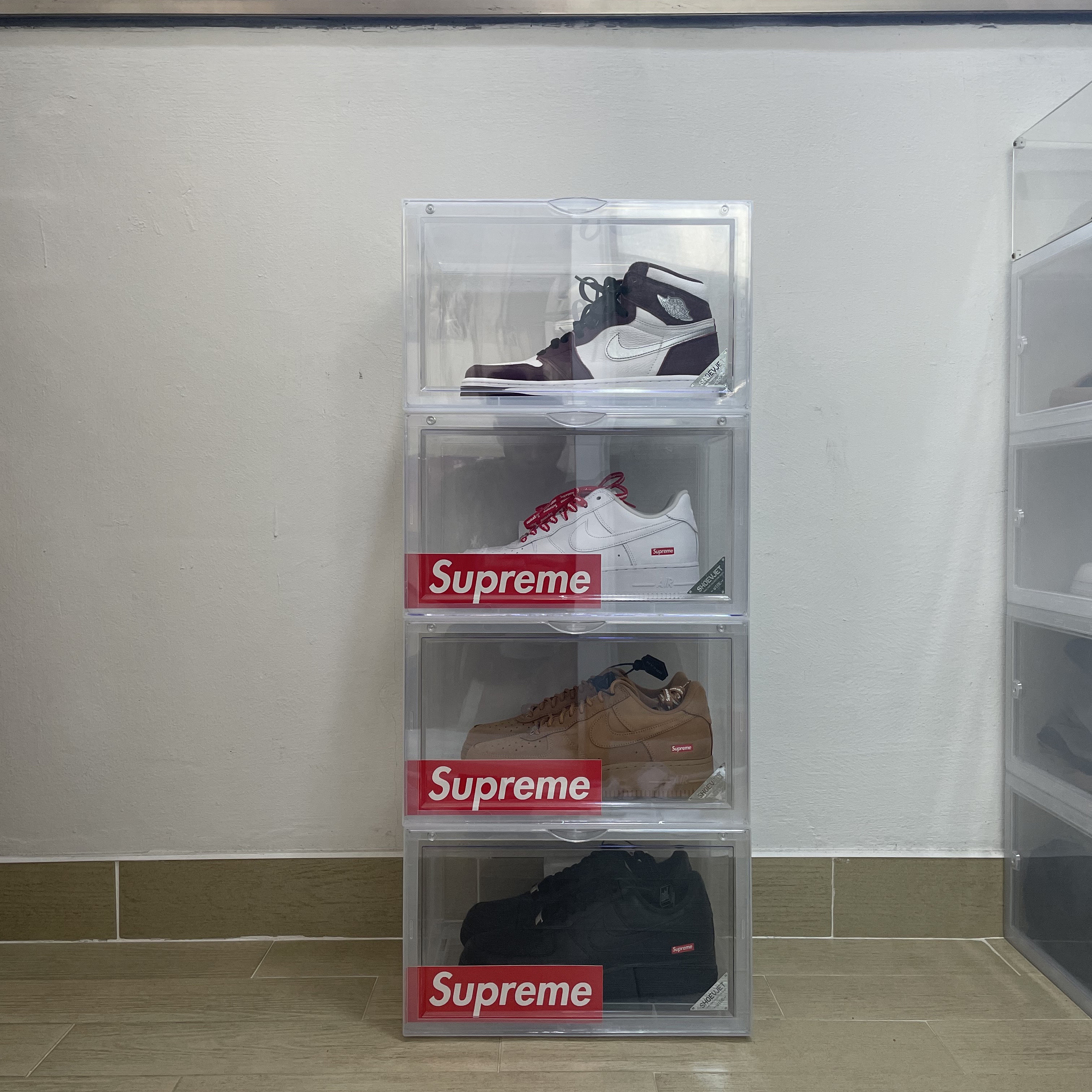 Nike x Supreme Air Force 1 Low White, Nike x Supreme Air Force 1 Low Flax 착용 스타일