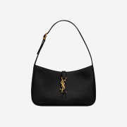 Saint Laurent Bronze Monogram Le 5 A 7 Hobo Bag in Smooth Leather Black