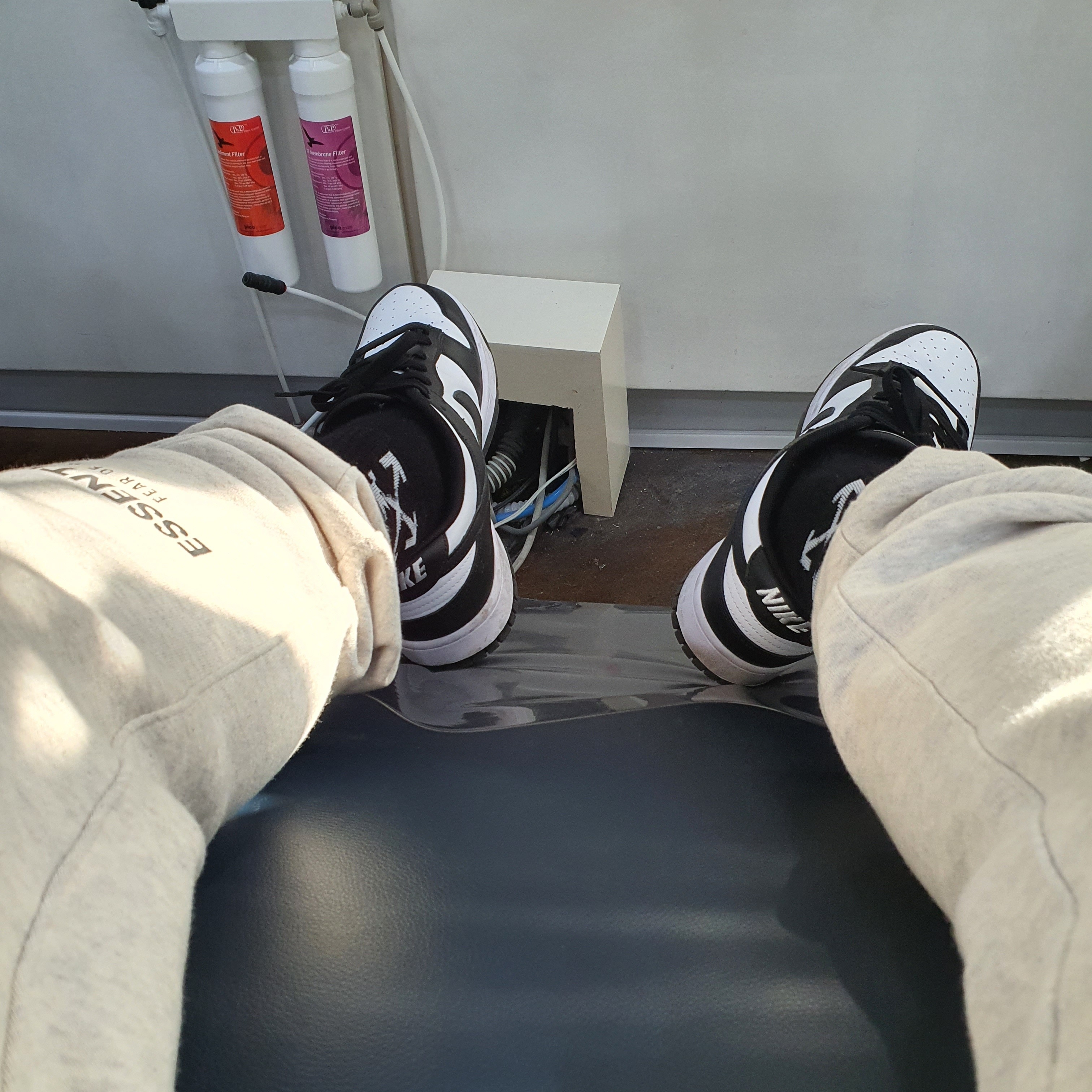 Essentials The Core Collection Sweatpants Oatmeal, Nike Dunk Low Retro Black 착용 스타일
