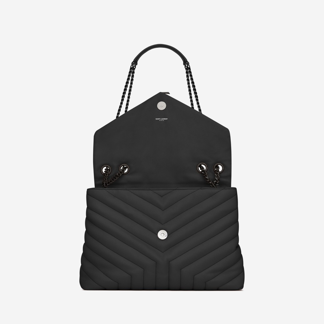 Saint Laurent Black Monogram Loulou Medium Bag in Matelasse Y Leather Black 상세 이미지 3