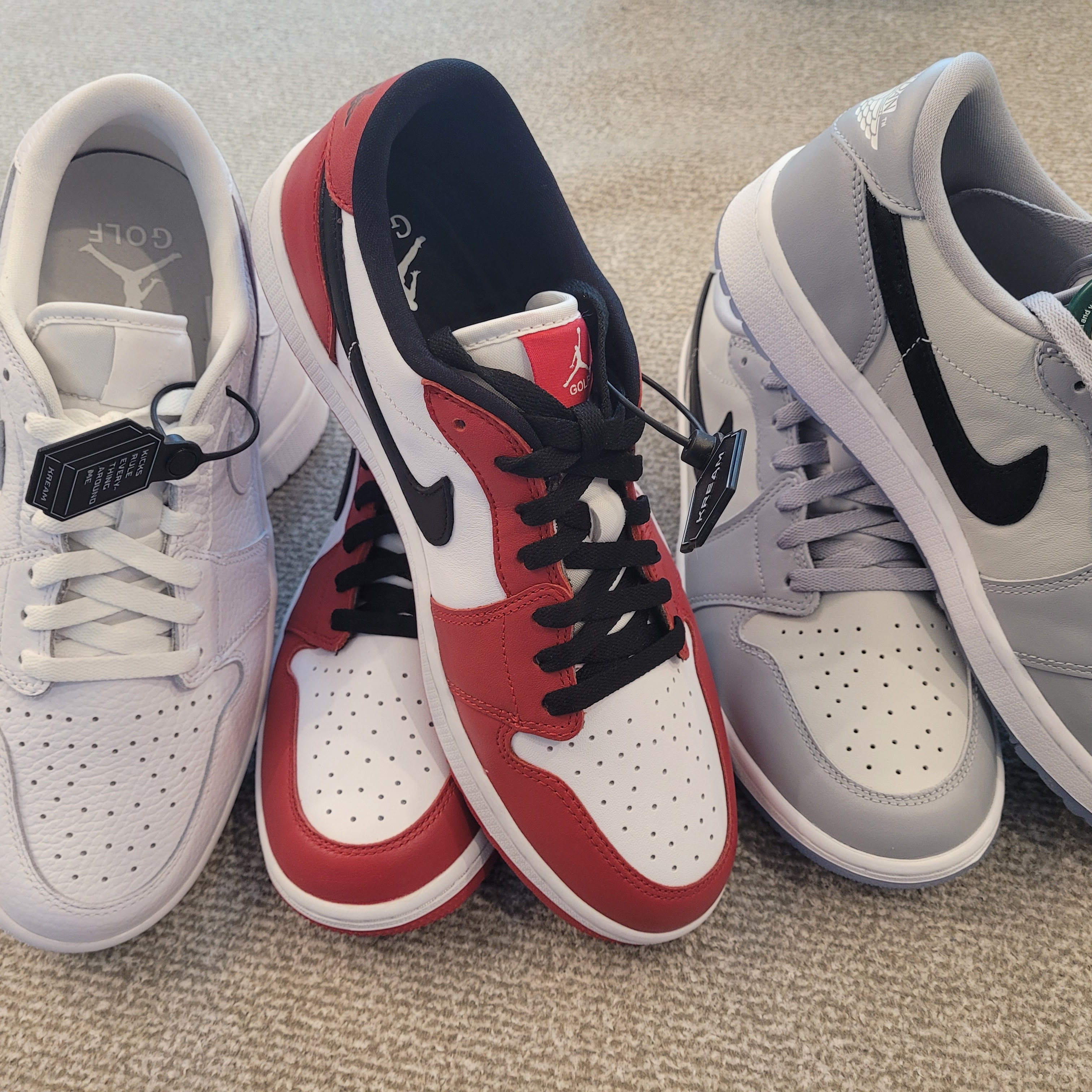Jordan 1 Low Golf Chicago, Jordan 1 Low Golf Wolf Grey 착용 스타일 - 1