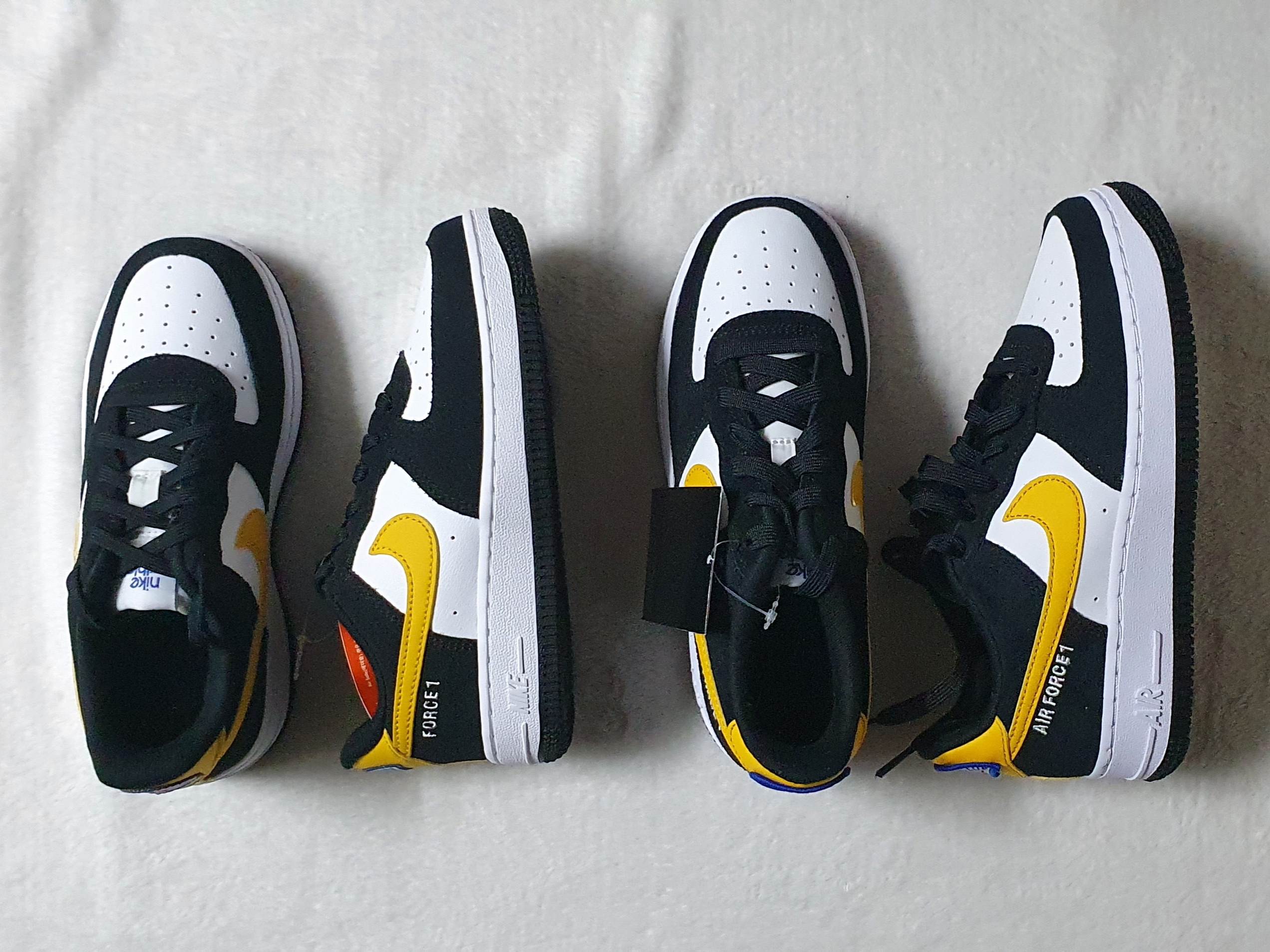 (GS) Nike Air Force 1 LV8 Athletic Club Black Dark Sulfur, (PS) Nike Air Force 1 LV8 Athletic Club Black Dark Sulfur 착용 스타일 - 2