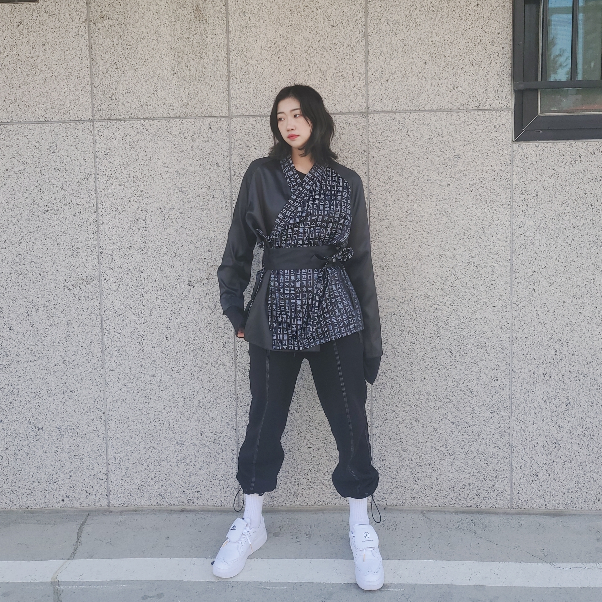 Nike x Peaceminusone Kwondo1 White 착용 스타일