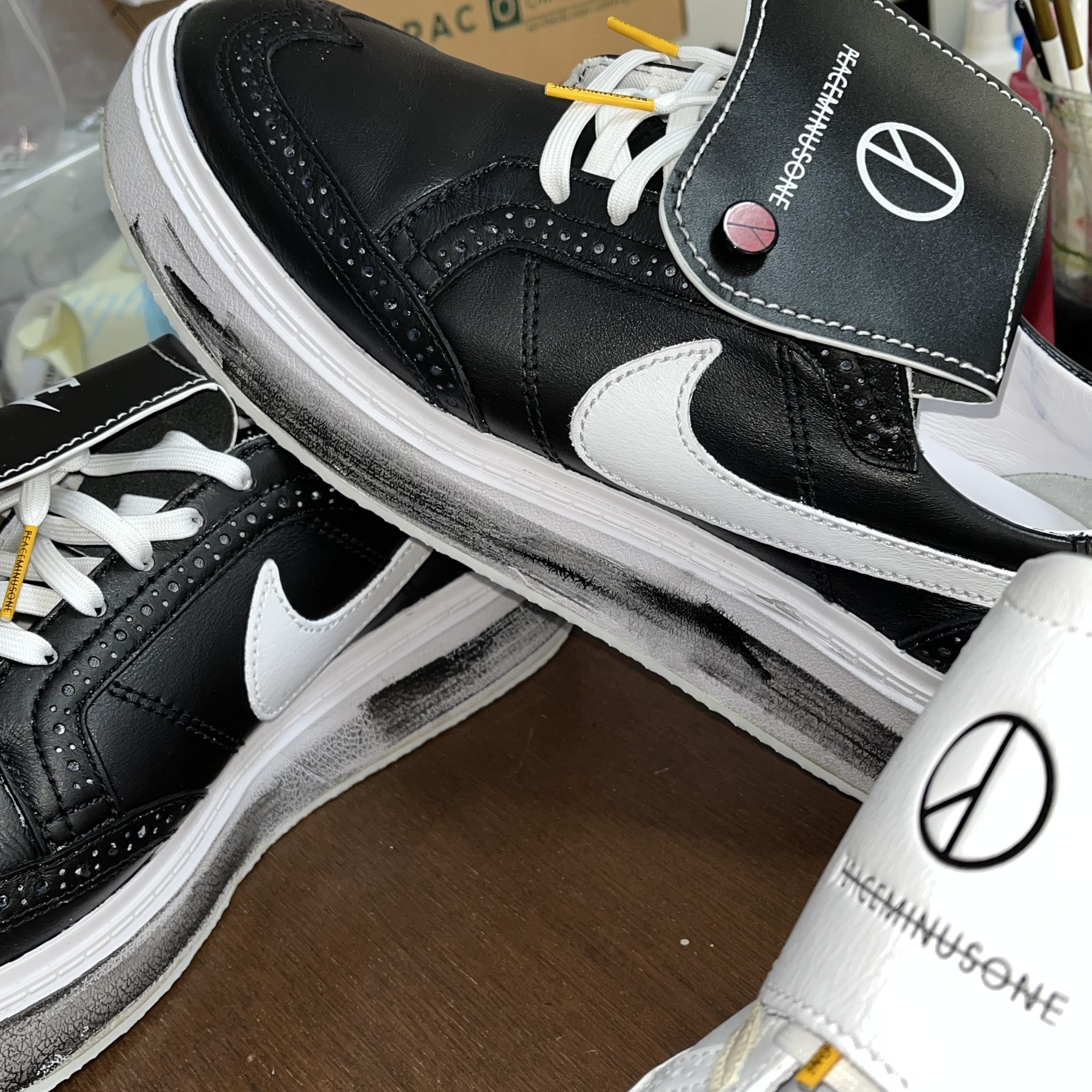 Nike x Peaceminusone Kwondo1 White 착용 스타일 - 4